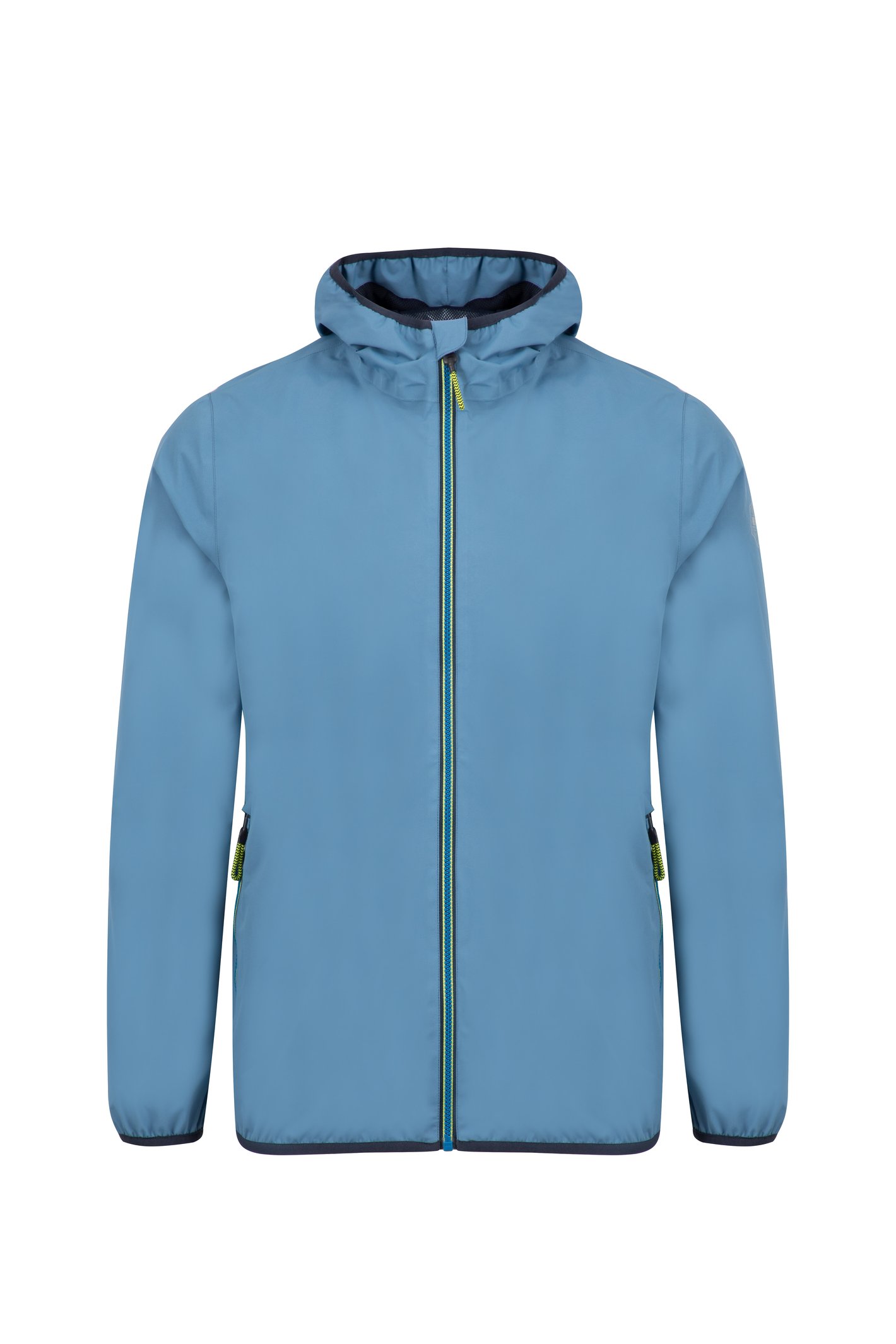 Weird Fish Ferdinand Waterproof Packable Jacket Washed Blue