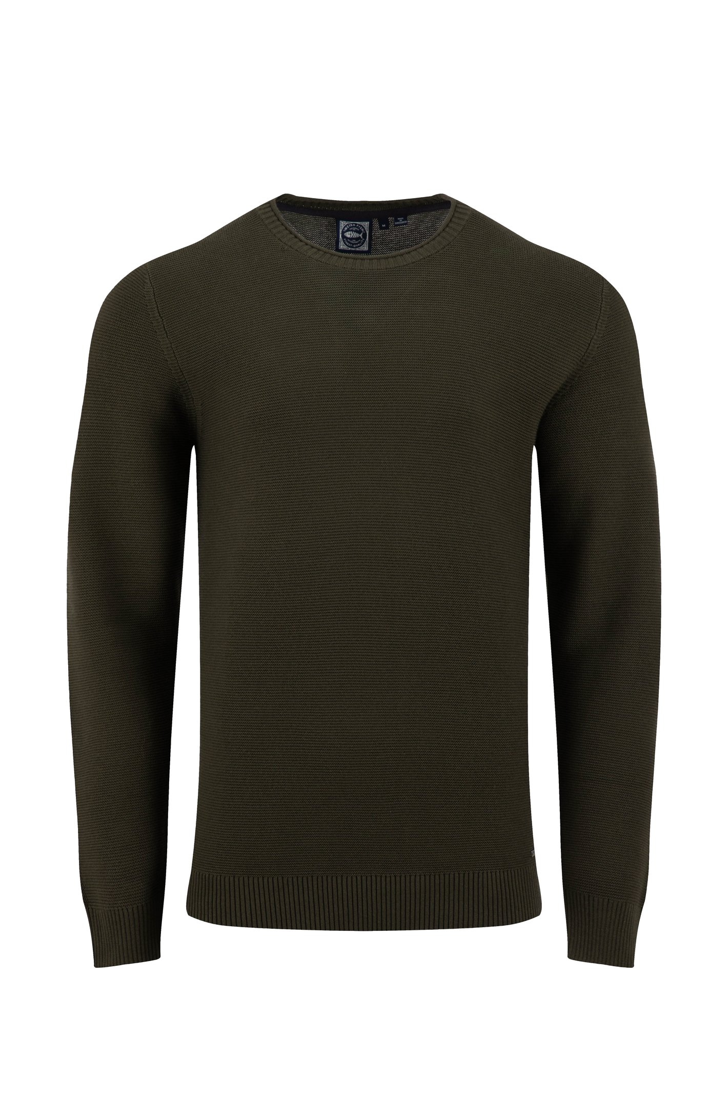 Weird Fish Rhett Crew Neck Knitted Jumper Fir Green