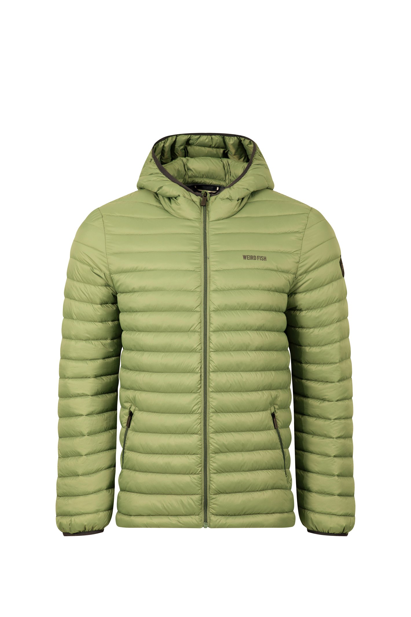 Weird Fish Flete Lightweight Showerproof Padded Hooded Jacket WashedOak