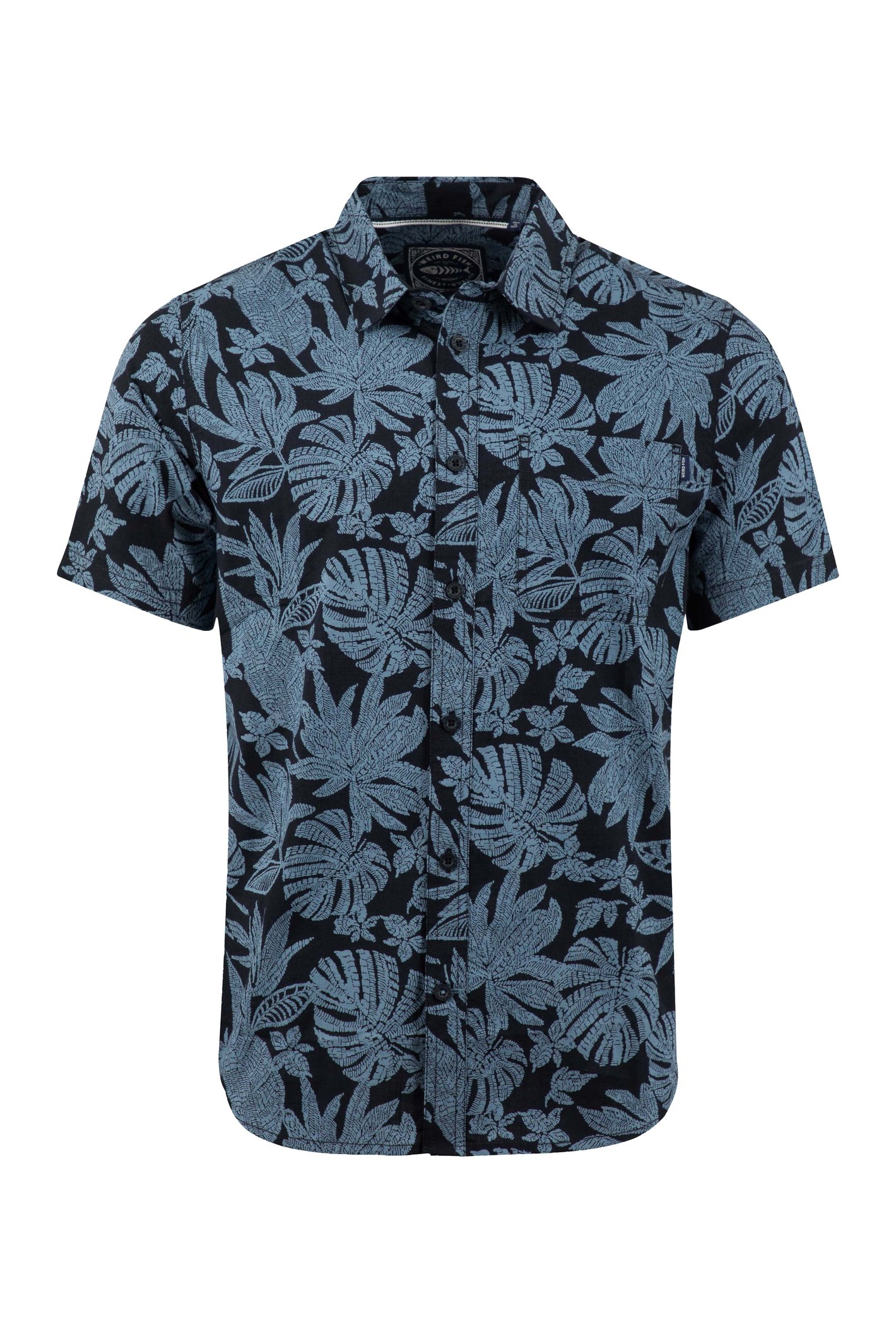 Weird Fish Faraway Short Sleeve Printed Shirt Blue Mirage