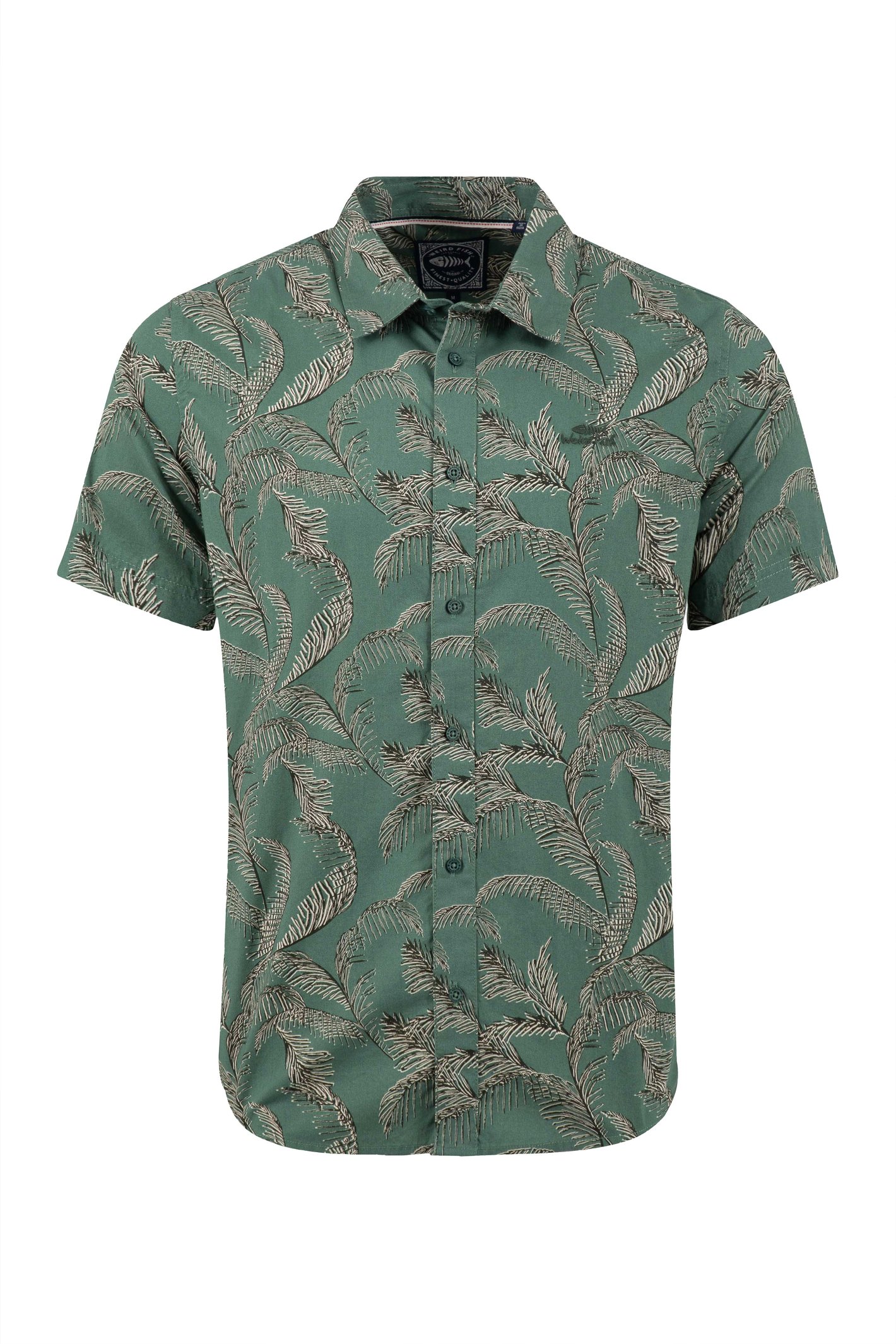Weird Fish Avondale Short Sleeve Printed Shirt Green