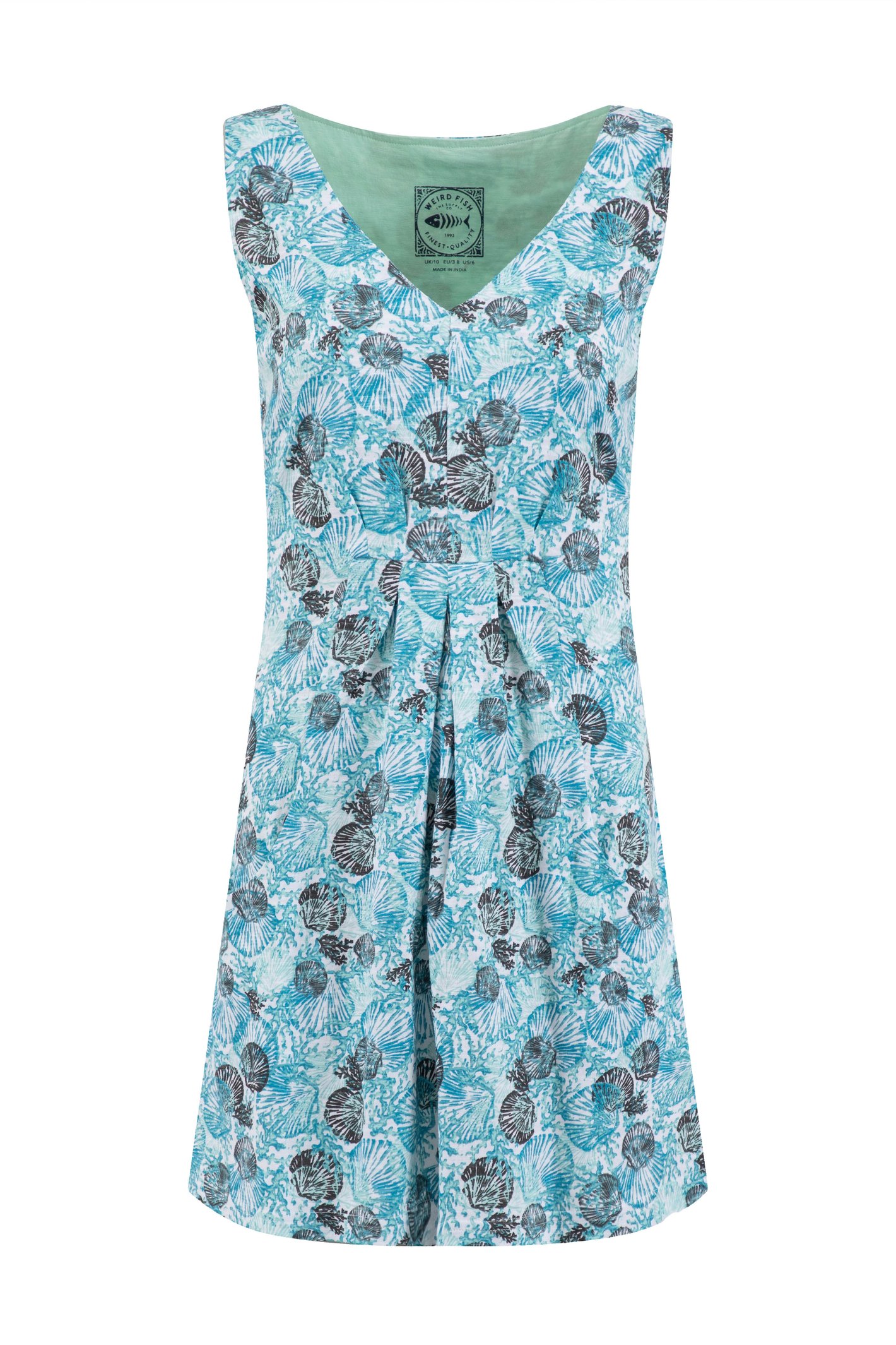 Weird Fish Indus Printed Jersey Tunic Ocean Blue