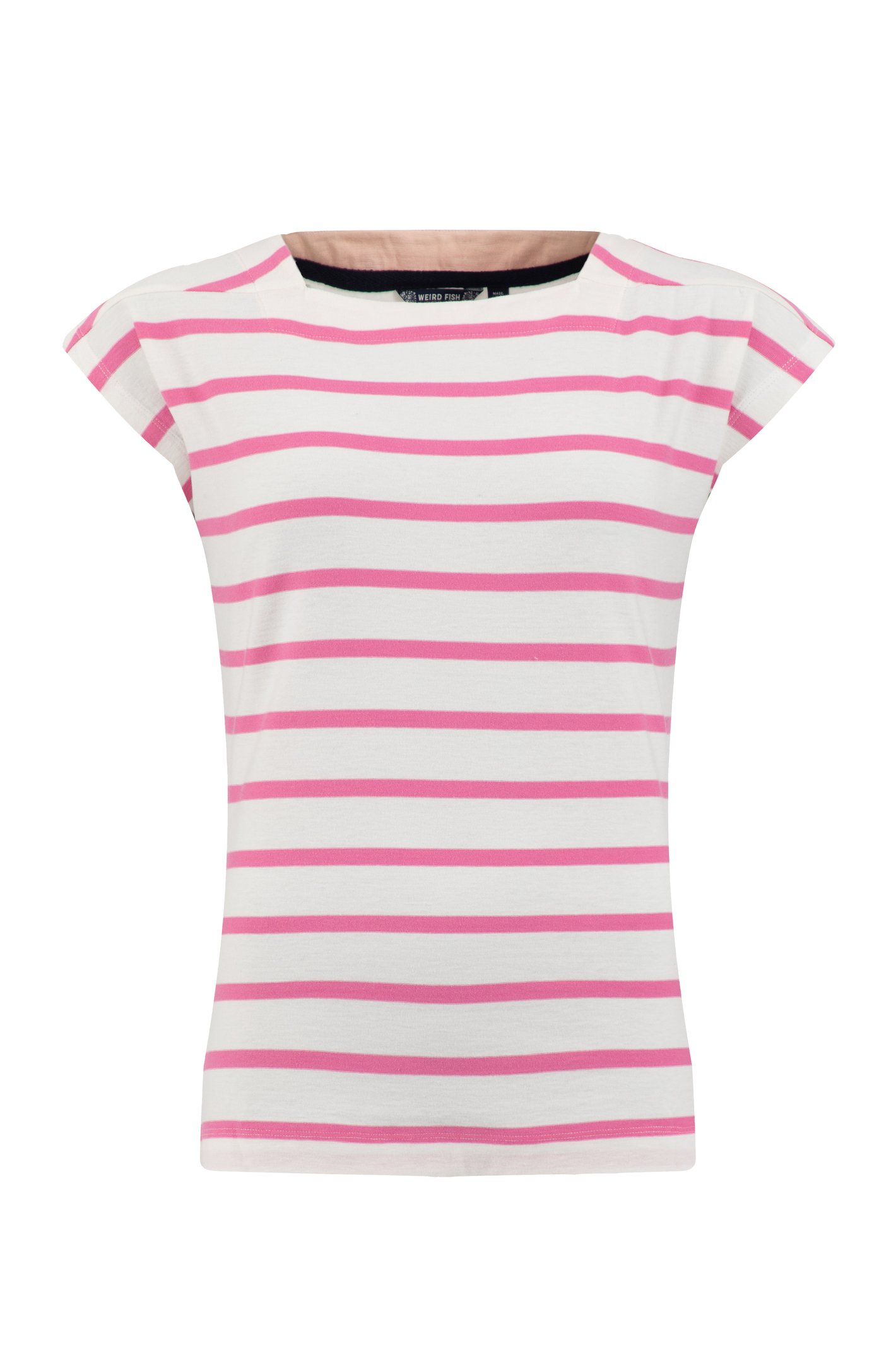 Weird Fish Bowe Striped Jersey T-Shirt Peony