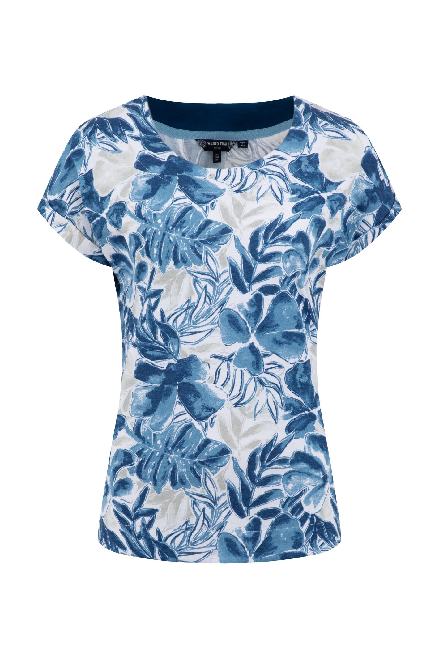 Weird Fish Paw Paw Printed Jersey T-Shirt Estate blue