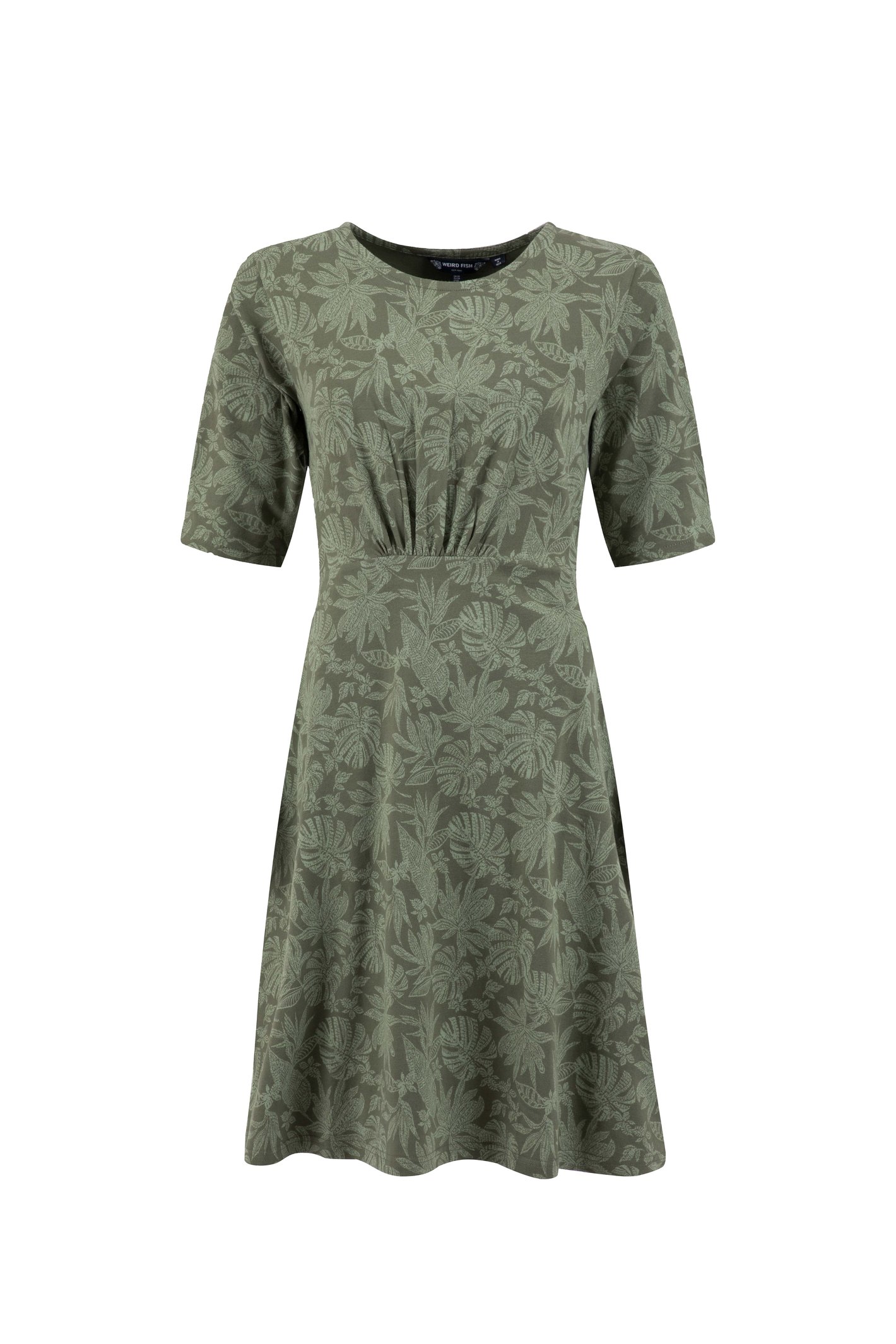 Weird Fish Cassandra Jersey Swing Dress Olive