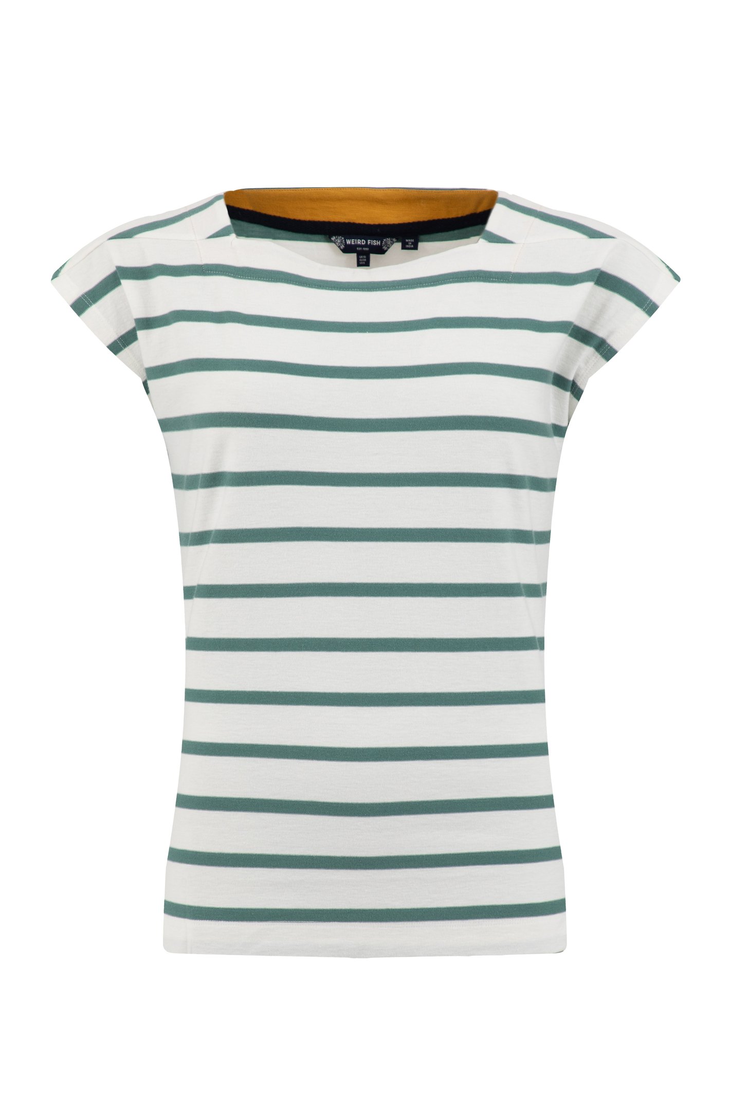 Weird Fish Bowe Striped Jersey T-Shirt Mineral Blue