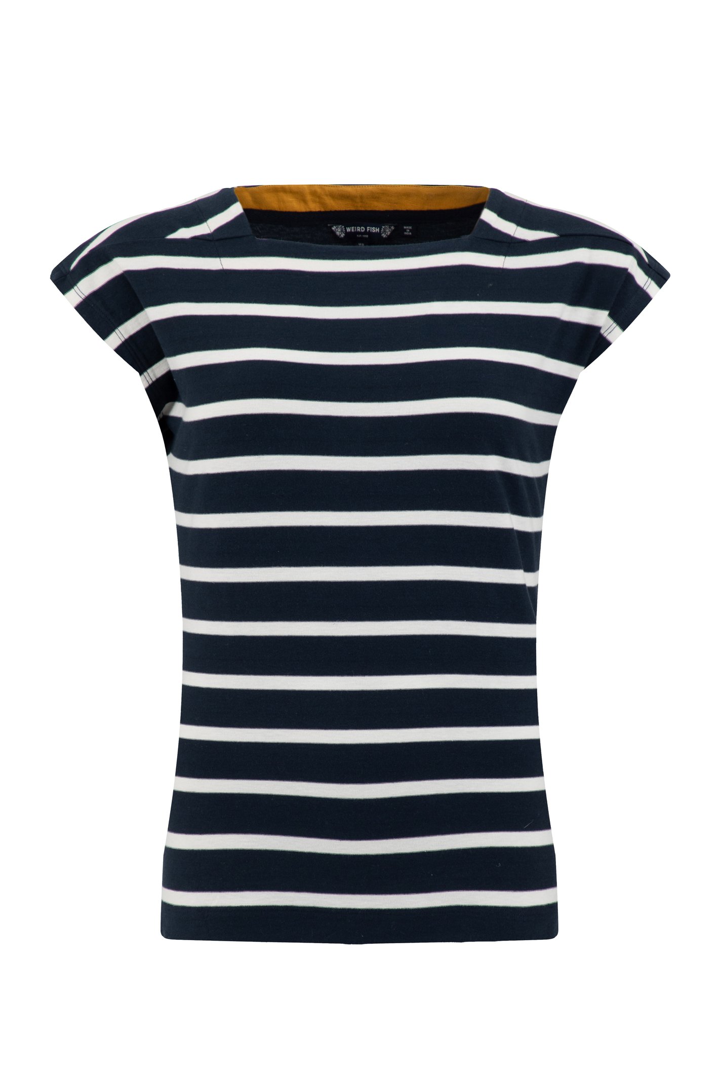 Weird Fish Bowe Striped Jersey T-Shirt Navy Size 10