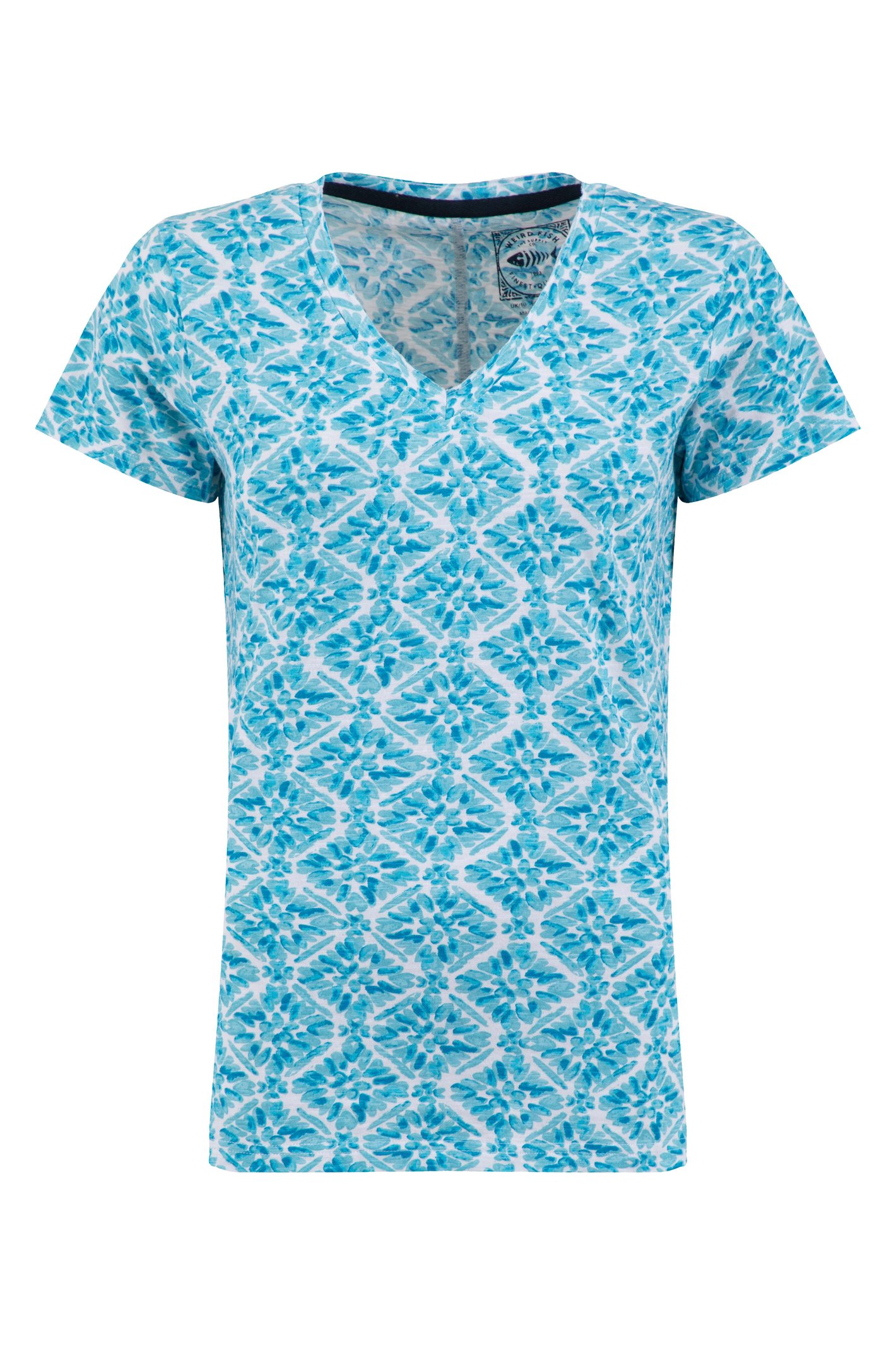 Weird Fish Merica Printed Jersey T-Shirt Smoked Blue Size 8