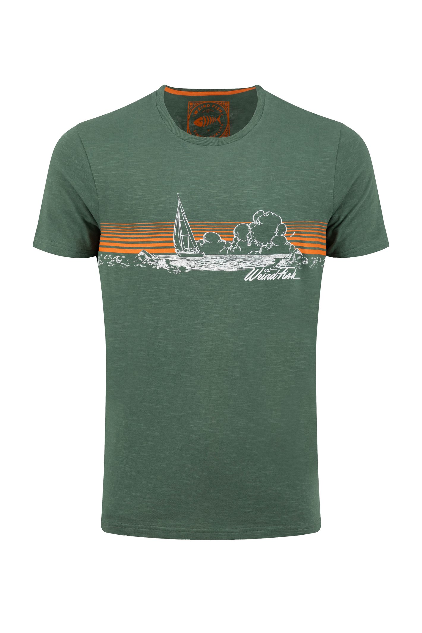 Weird Fish Nautical Sky Front Print Graphic T-Shirt Dusky Green