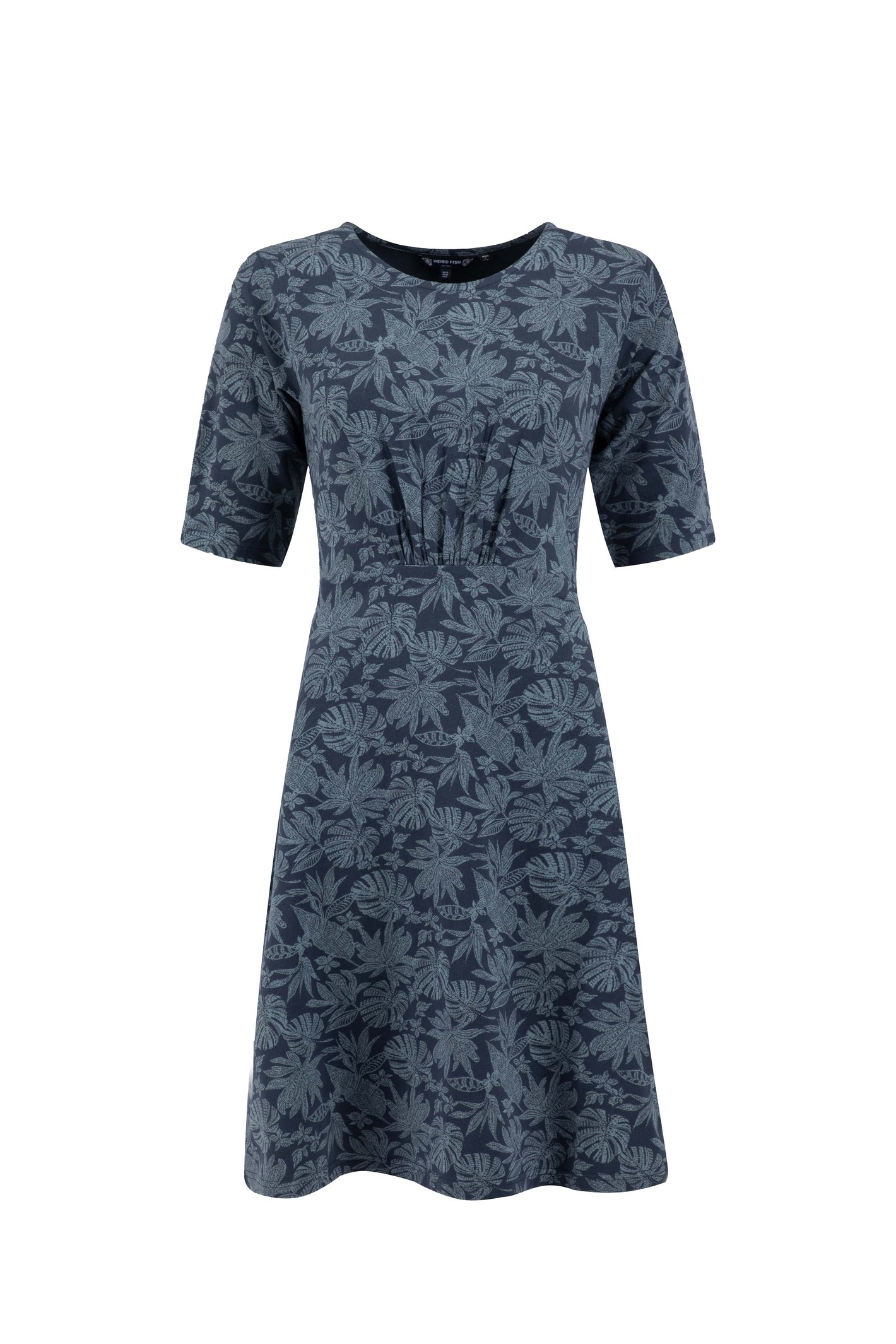 Weird Fish Cassandra Jersey Swing Dress Blue Mirage