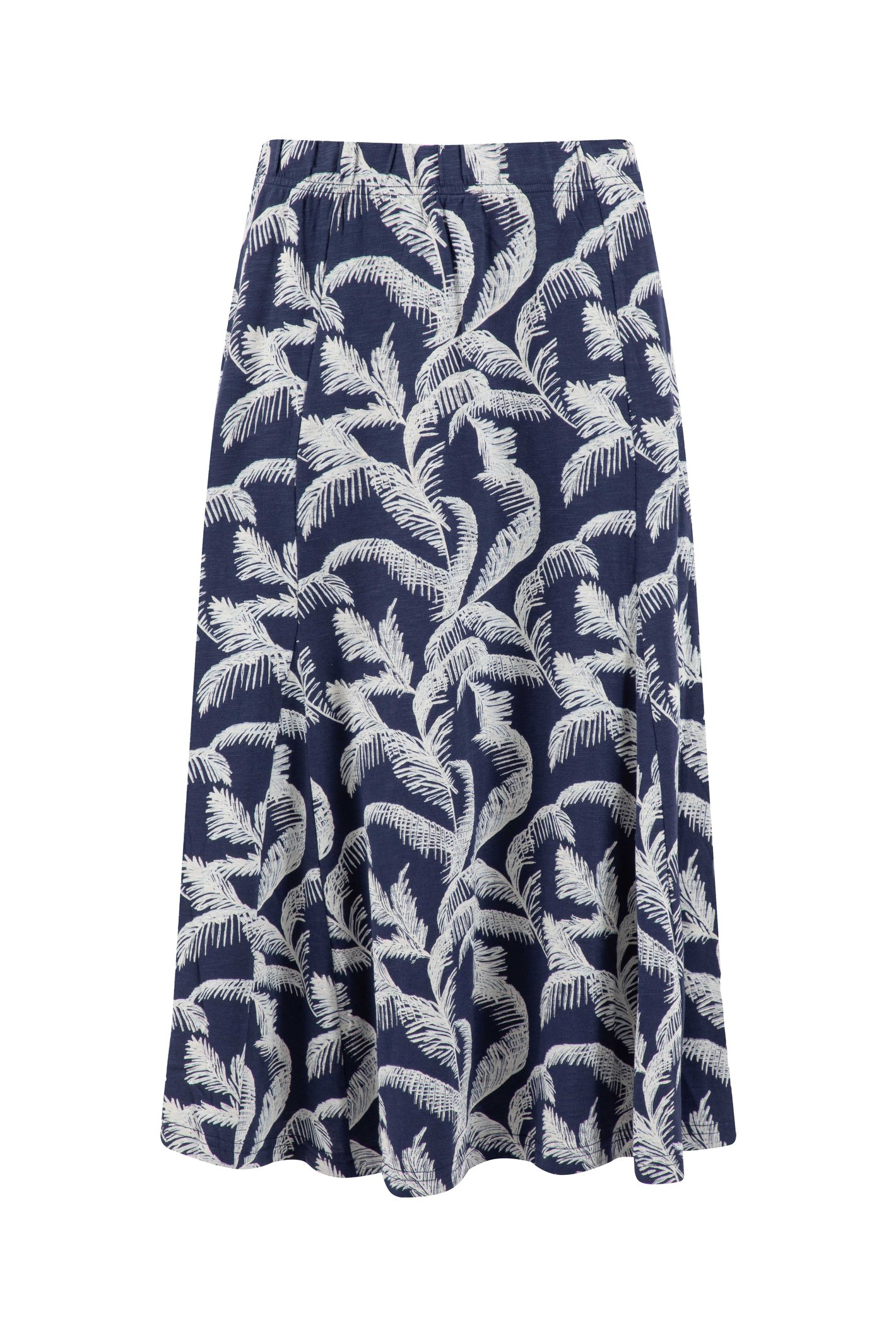 Weird Fish Romaro Printed Jersey Midi Skirt Ink