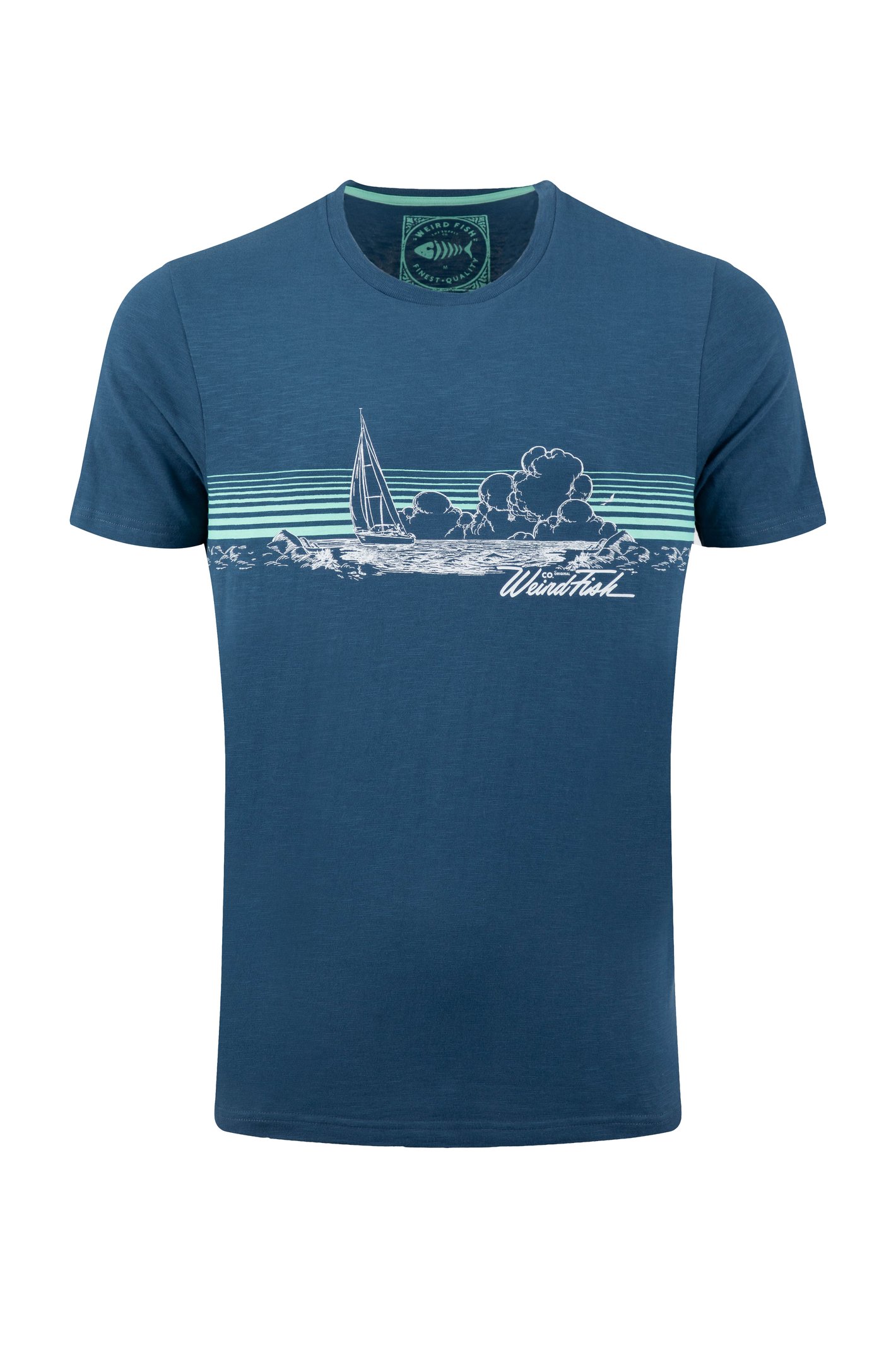 Weird Fish Nautical Sky Front Print Graphic T-Shirt Ensign Blue