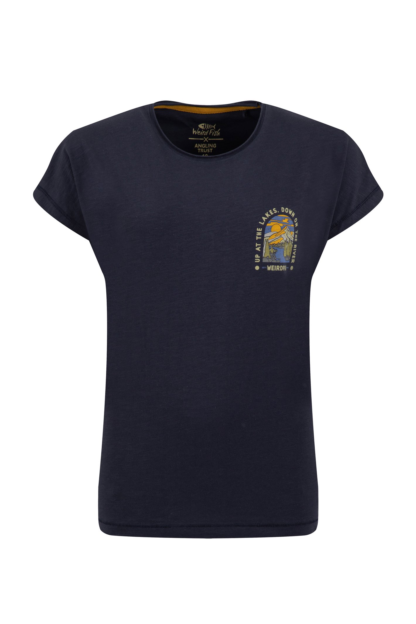 Weird Fish Rivers Back Print Angling Trust Graphic T-Shirt Navy