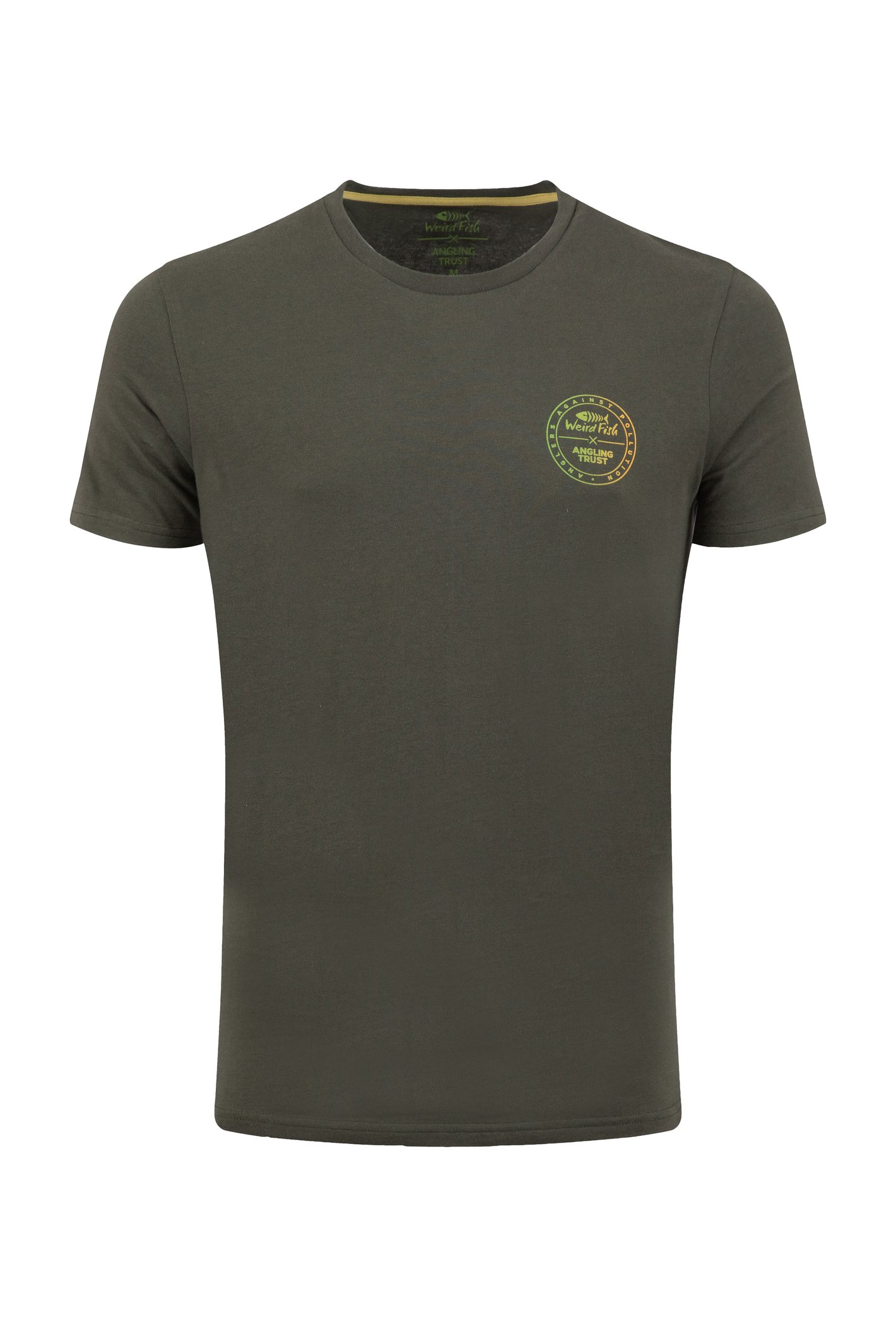 Weird Fish Angling Trust Back Print Graphic T-Shirt Fir Green