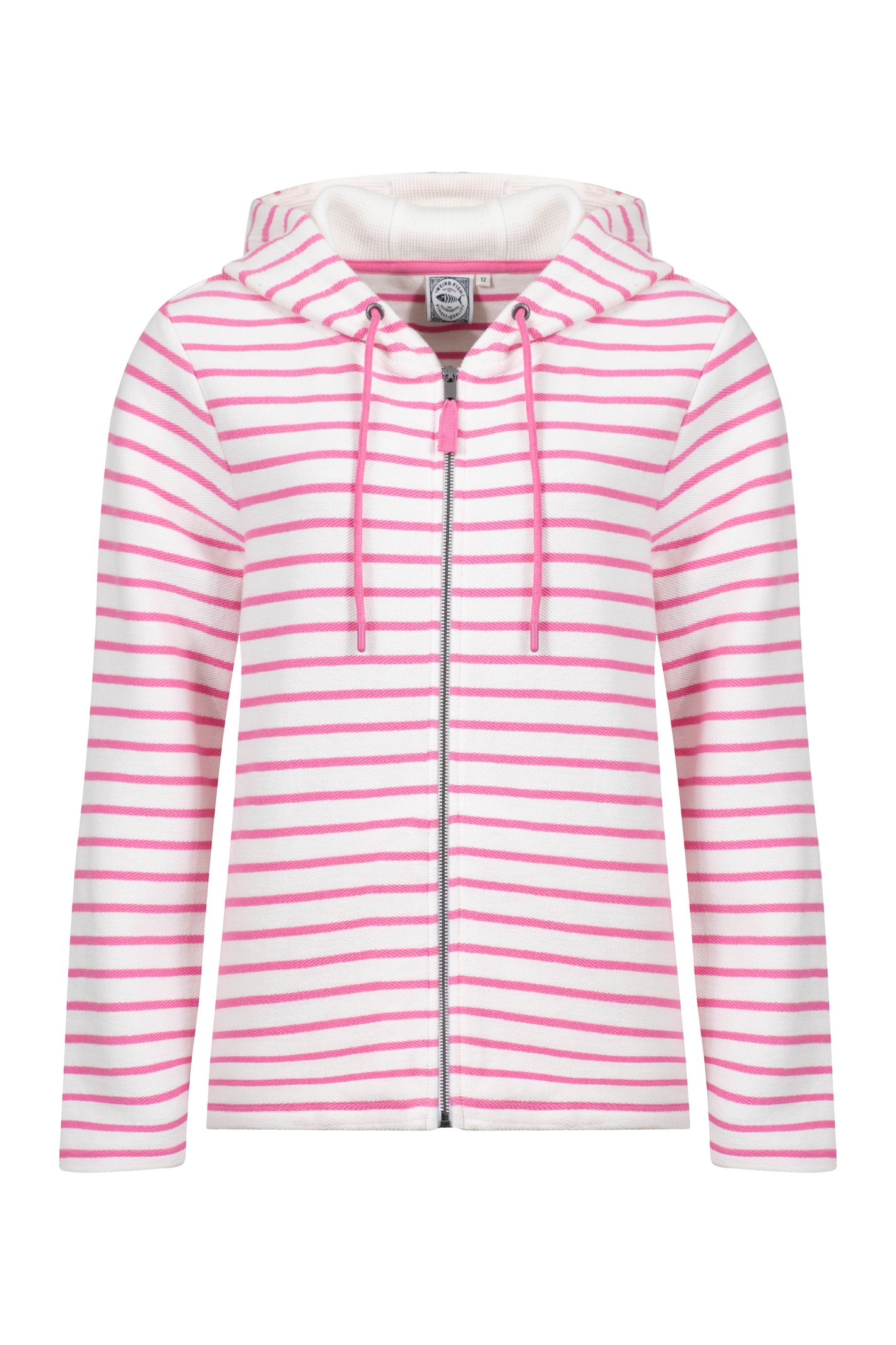 Weird Fish Catalina Striped Full Zip Hoodie Peony
