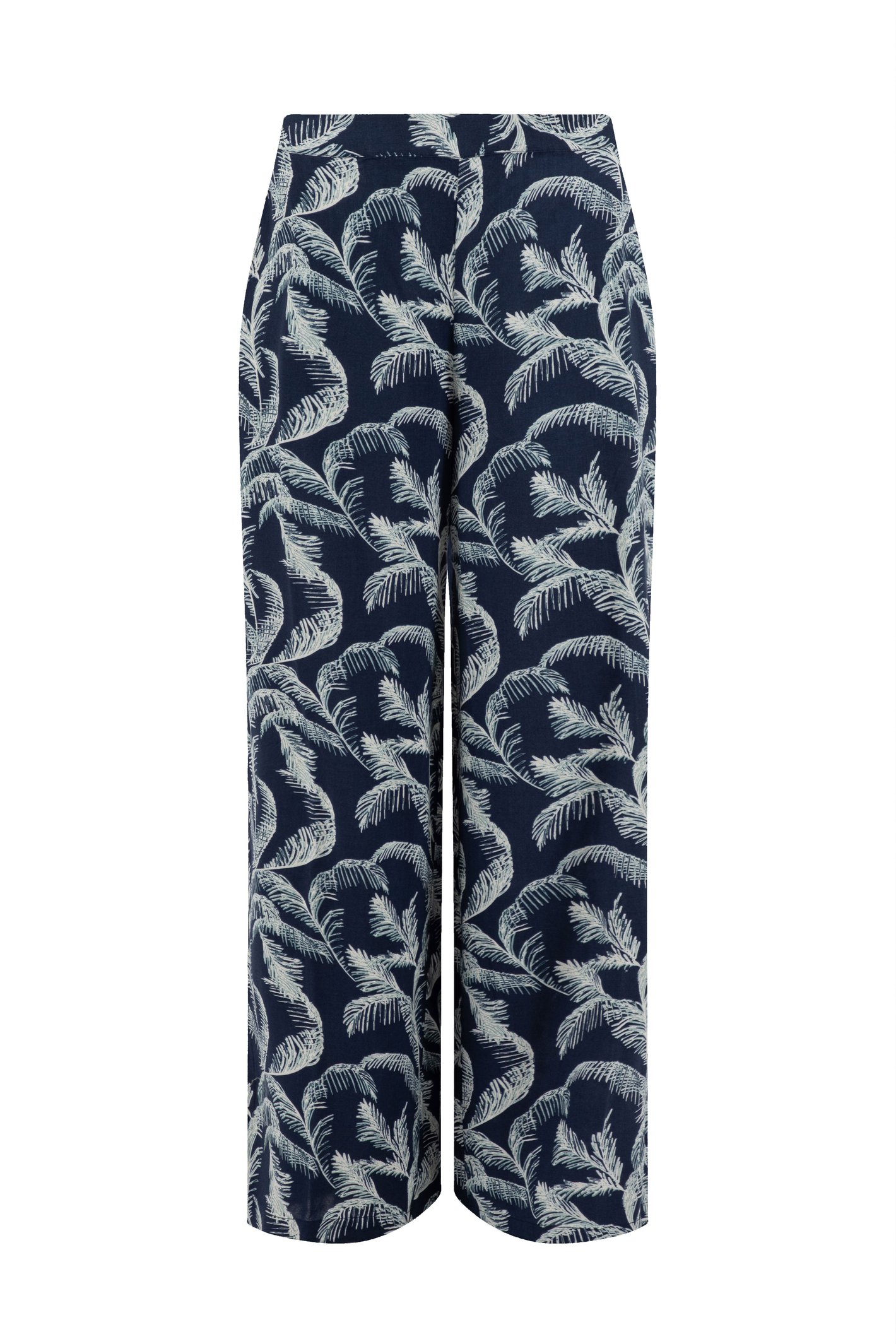 Weird Fish Mounira Printed Wide Leg Trousers Ink