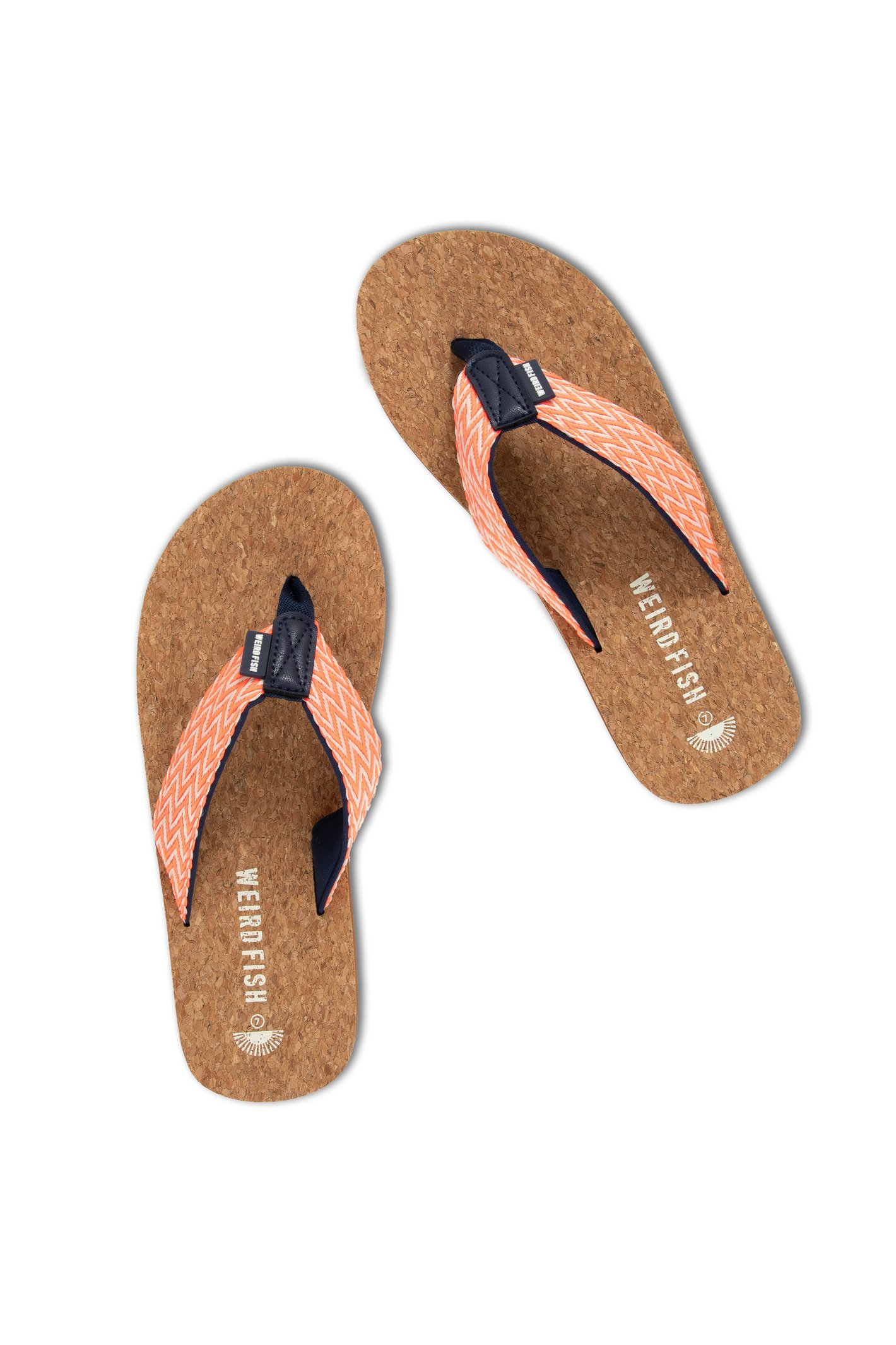 Weird Fish Arundel Cork Flip Flops Dark Coral