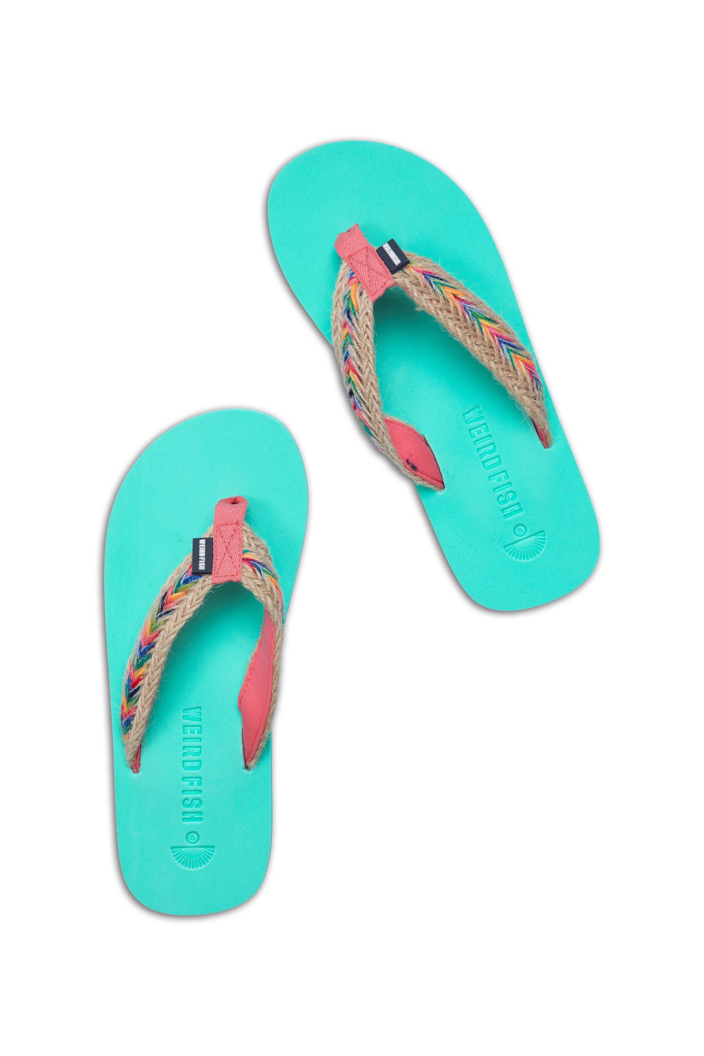 Weird Fish Adila Braided Flip Flops Bevelled Glass