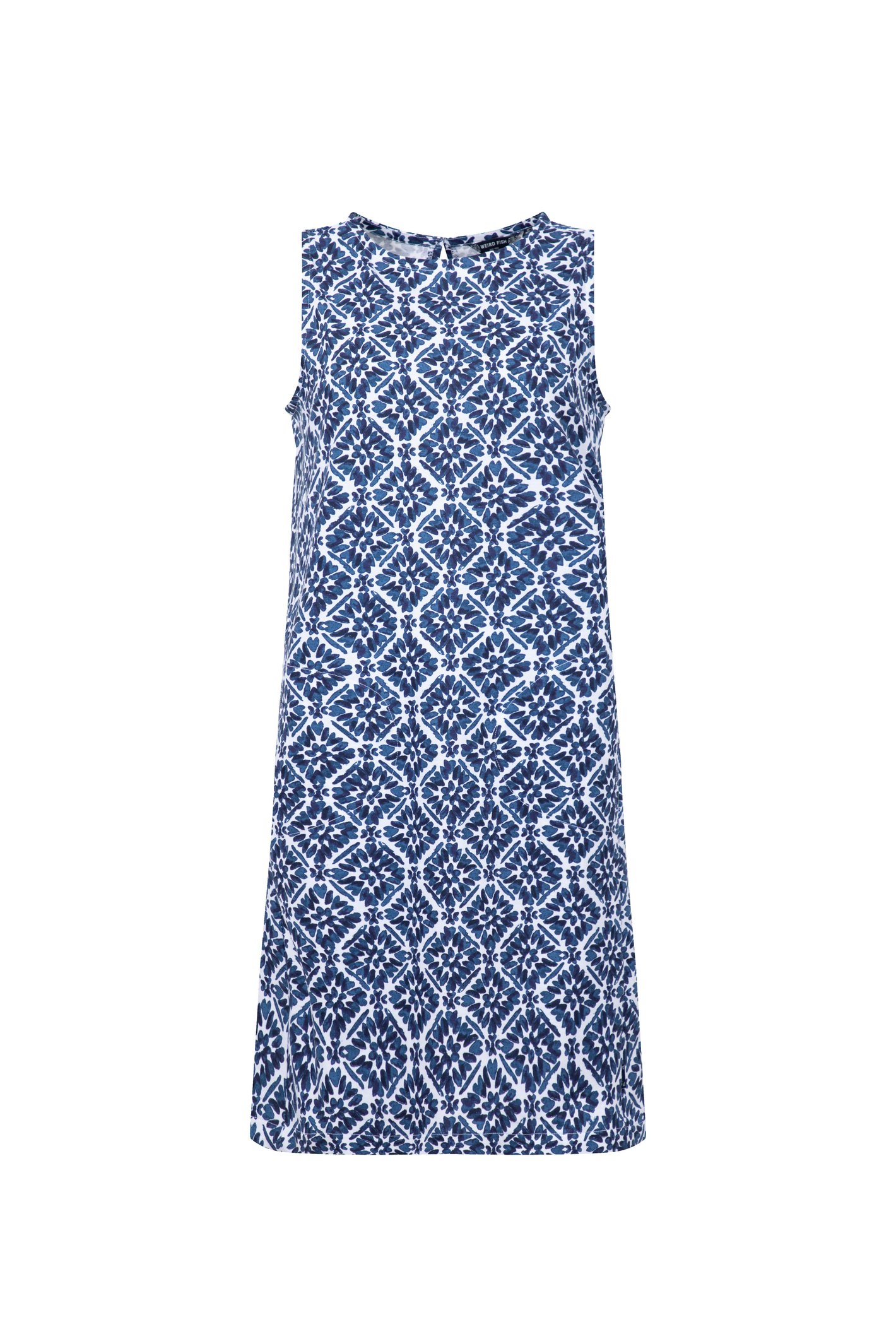 Weird Fish Adenea Printed Jersey Shift Dress Twilight