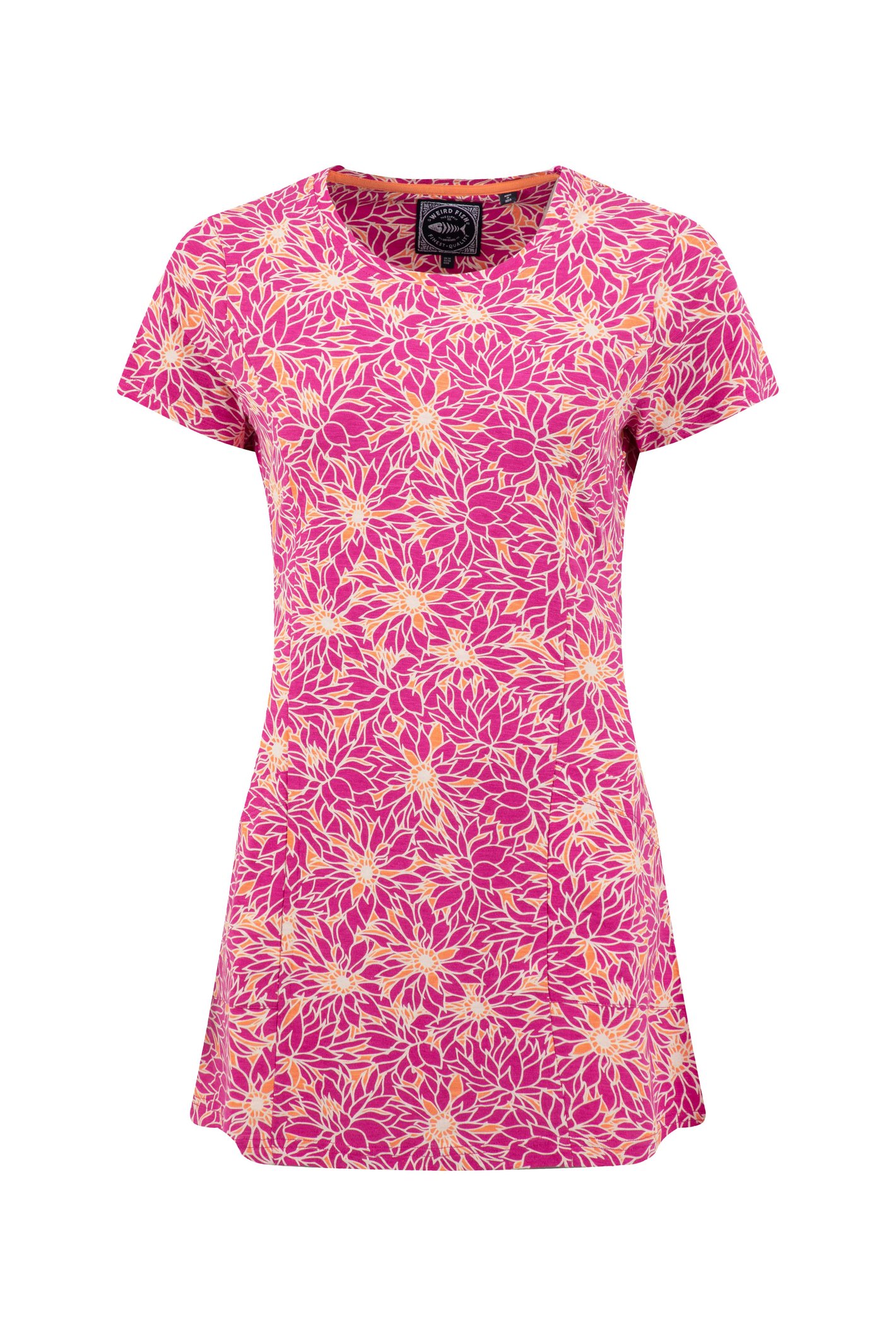 Weird Fish Sidra Printed Jersey Slub Tunic Gerbera Size 16