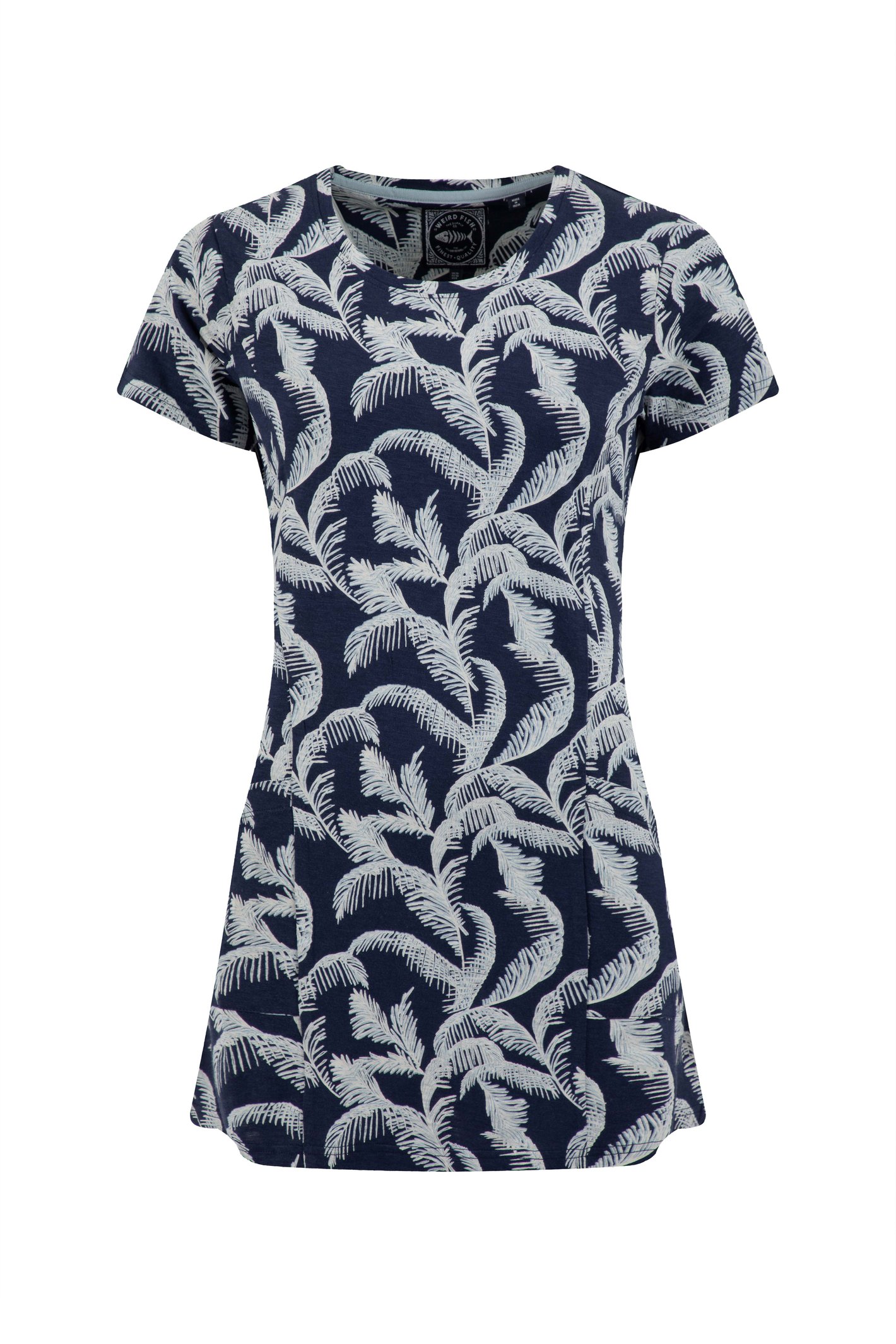 Weird Fish Sidra Printed Jersey Slub Tunic Ink Size 16