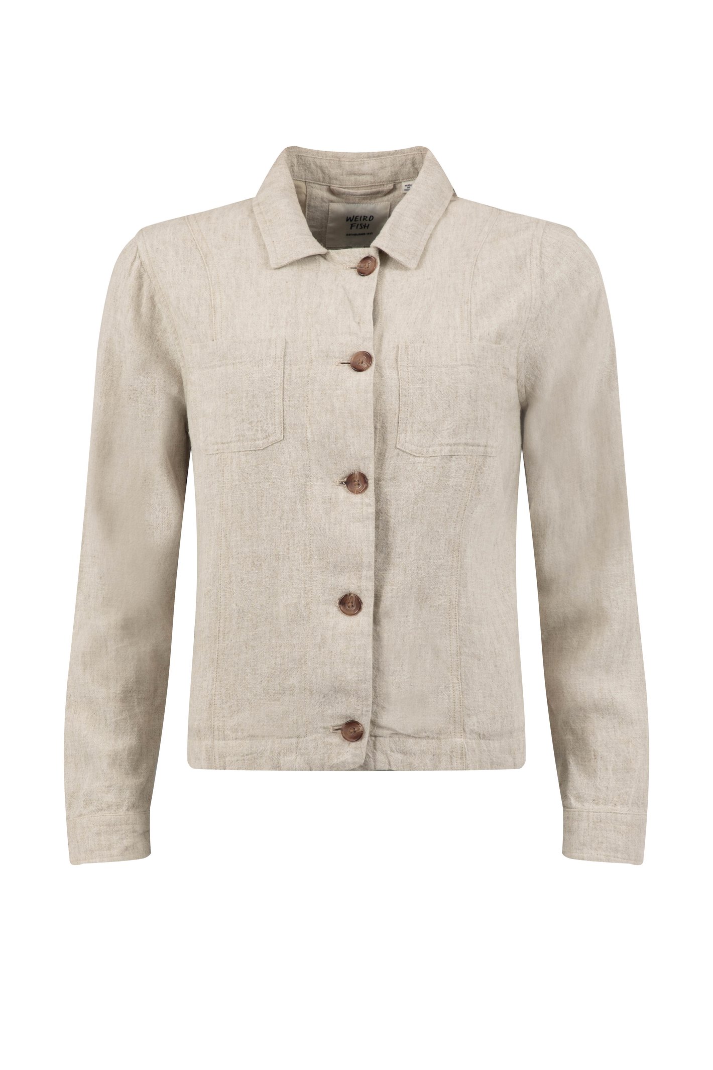 Weird Fish Karsten Relaxed Linen Jacket Natural