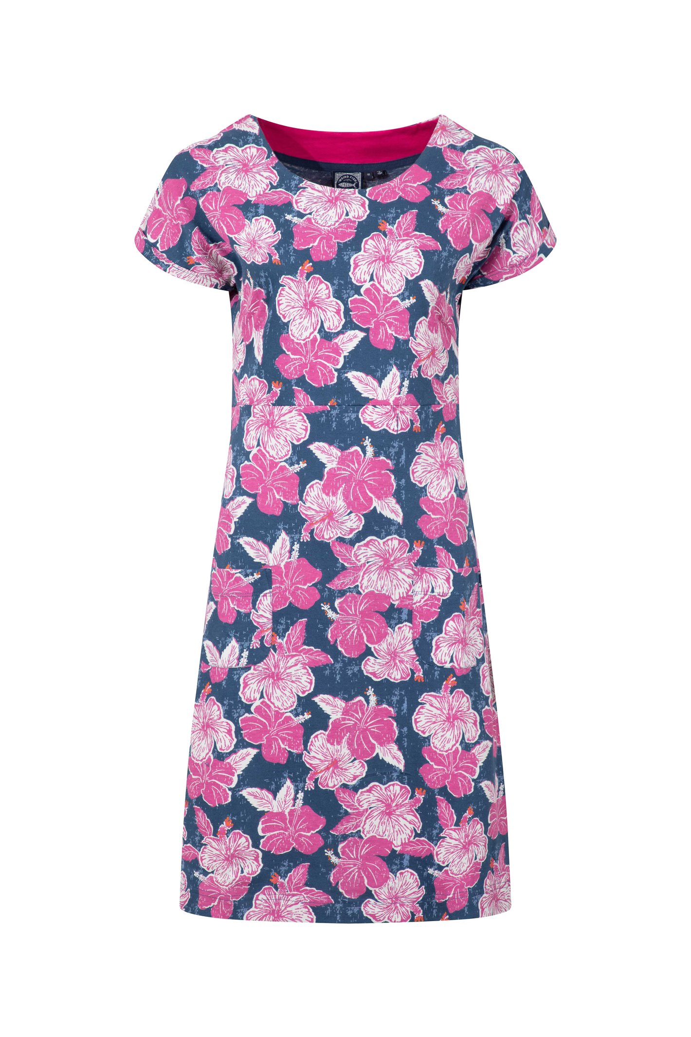 Weird Fish Tallahassee Printed Jersey Dress Fuchsia Punch