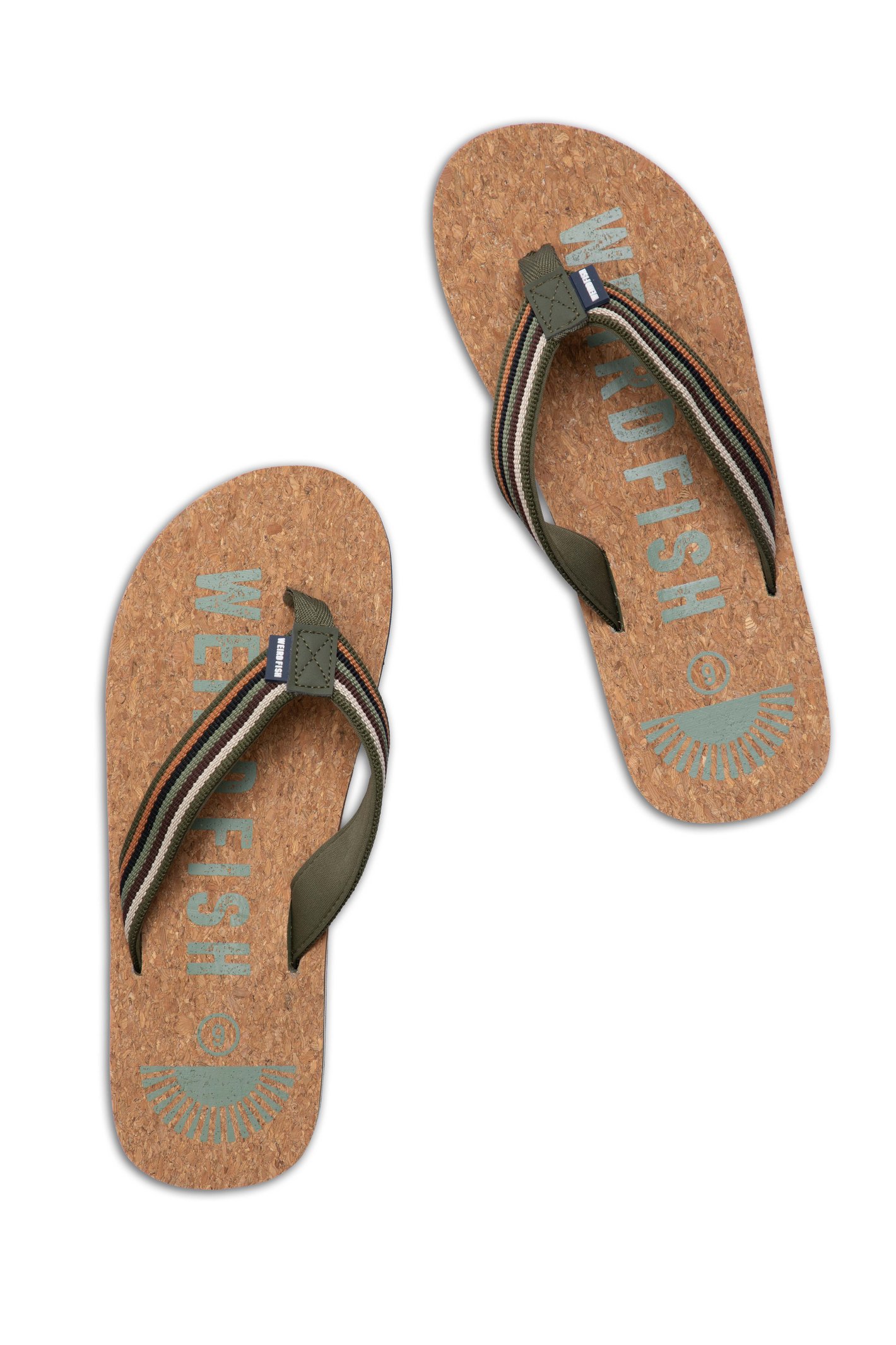 Weird Fish Englewood Cork Flip Flops Basil
