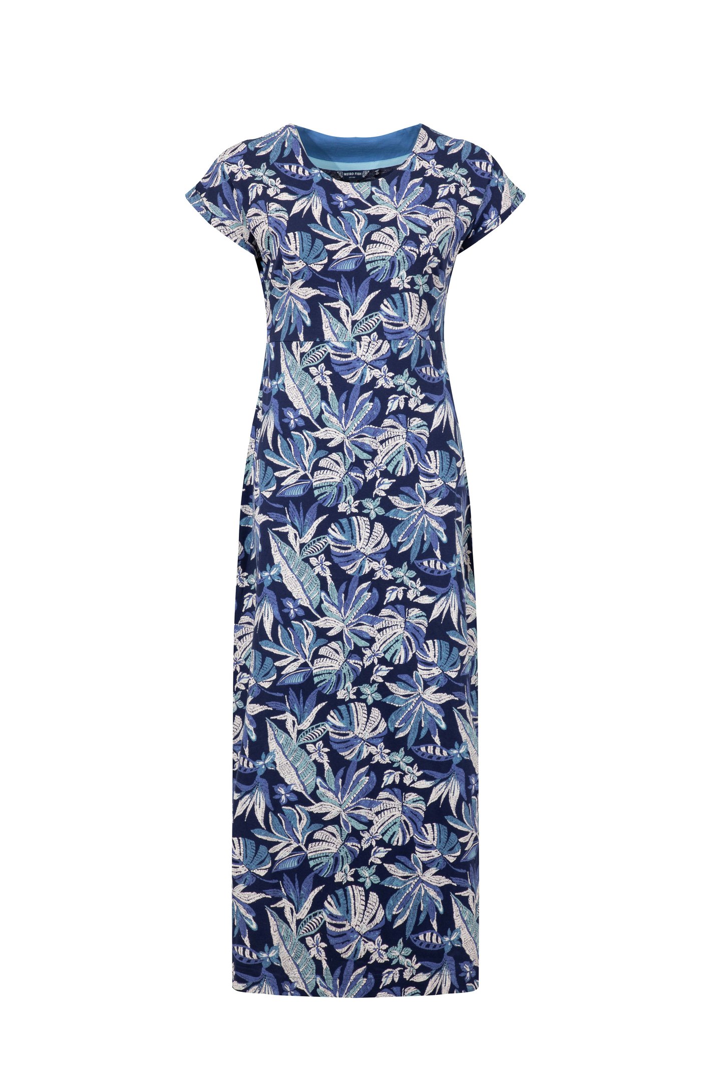 Weird Fish Mirren Printed Maxi Dress Blue Indigo Size 20