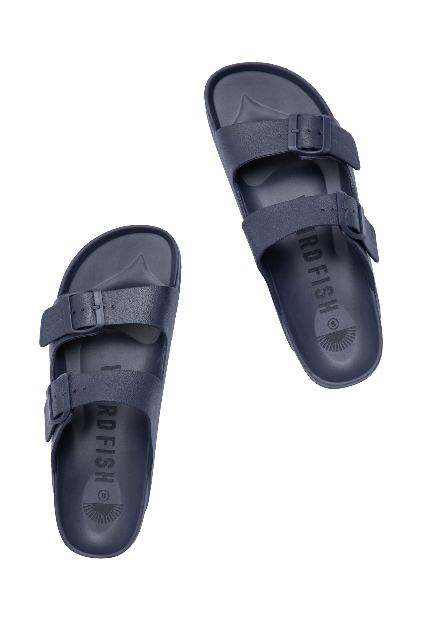 Weird Fish Herring Double Strap Pool Sliders Dark Blue