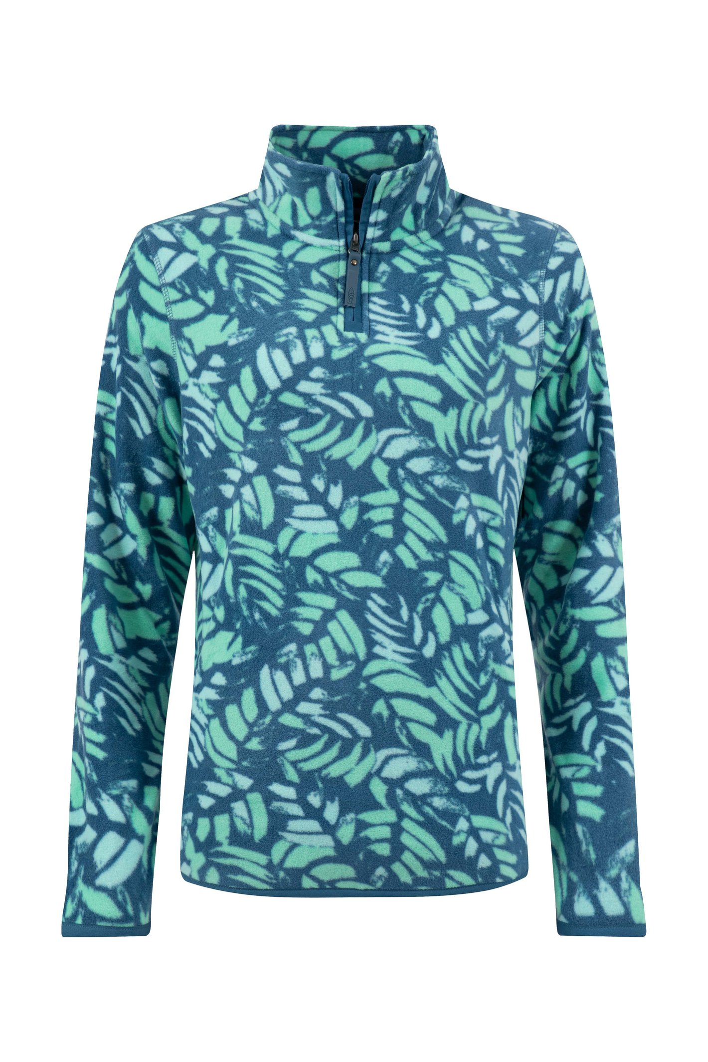 Weird Fish Rory 1/4 Zip Printed Microfleece Majolica Blue Size 8