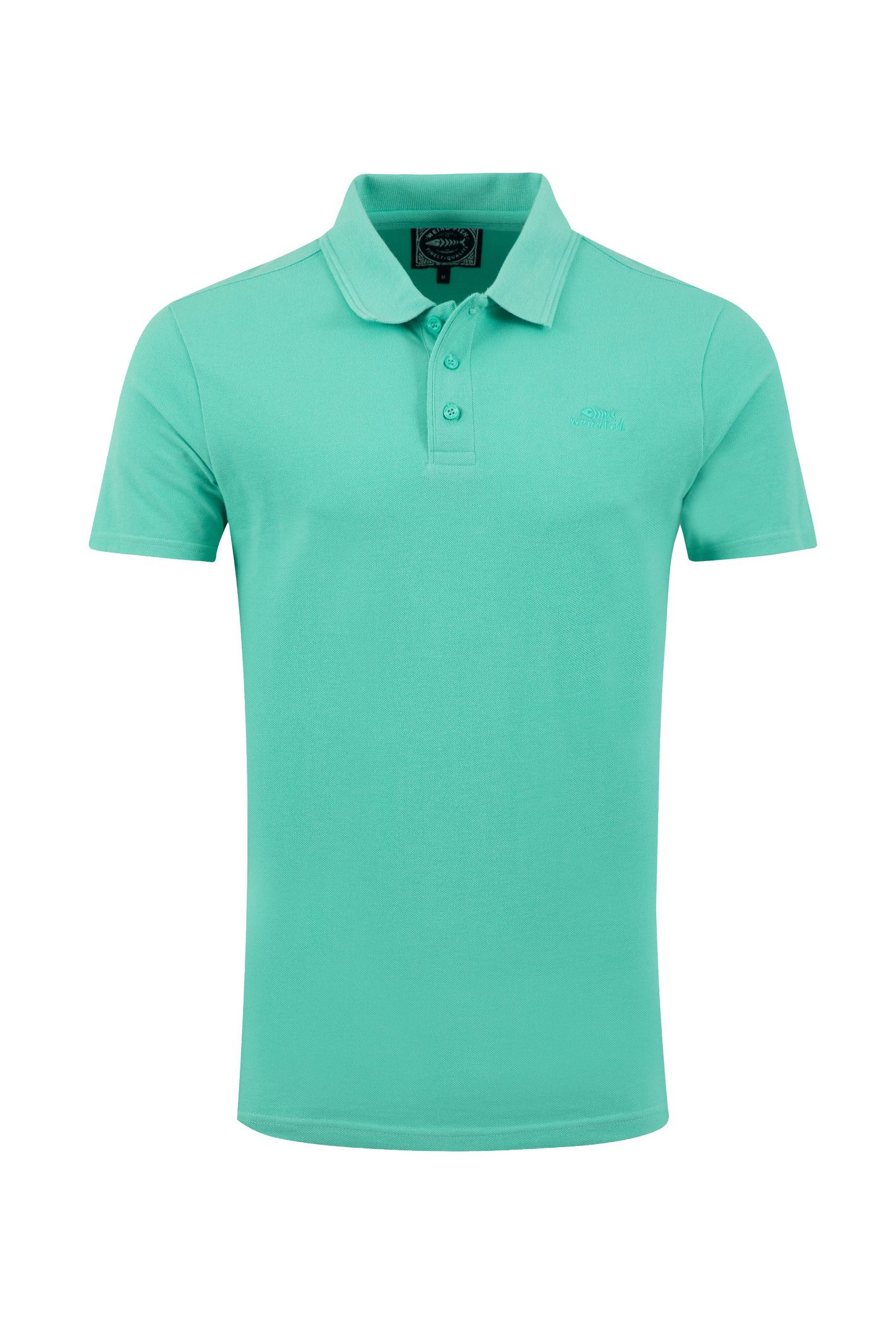 Weird Fish Giles Pique Polo Shirt Aqua Marine