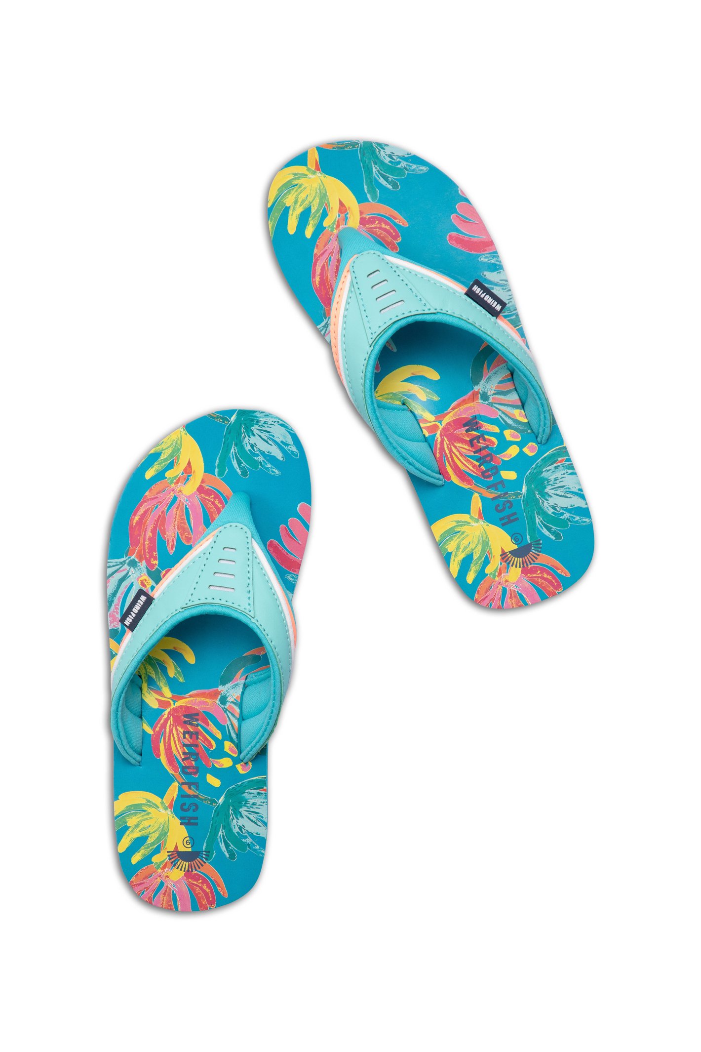 Weird Fish Thurleston Printed Flip Flops Azure