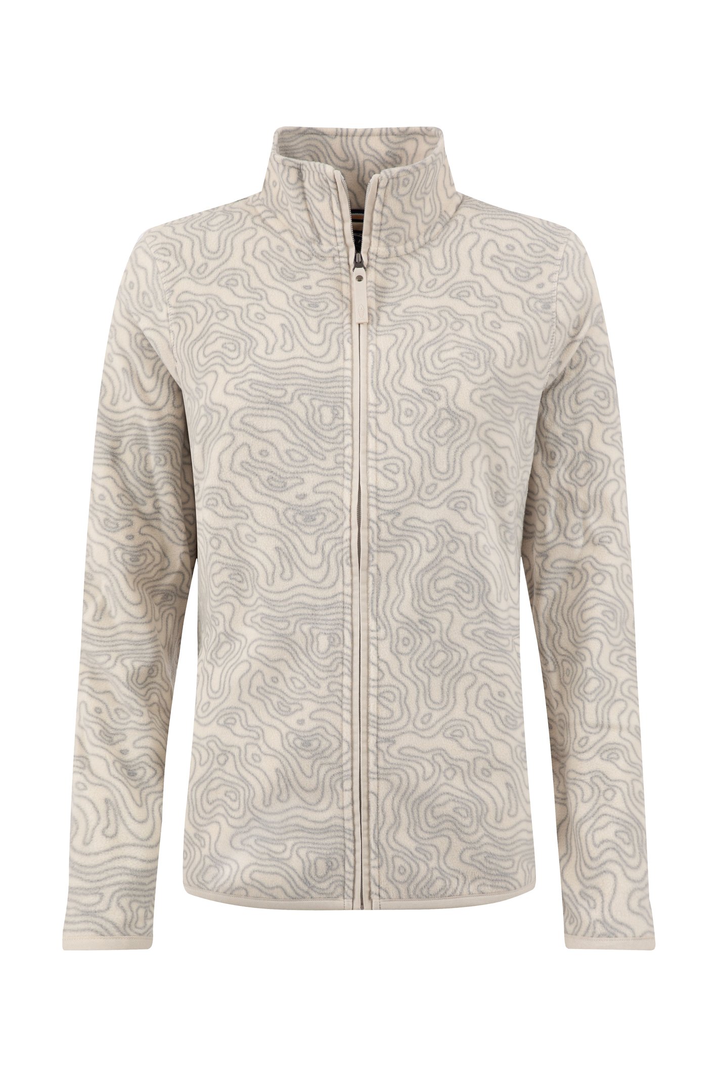 Weird Fish Bridget Full Zip Printed Microfleece Frost Grey