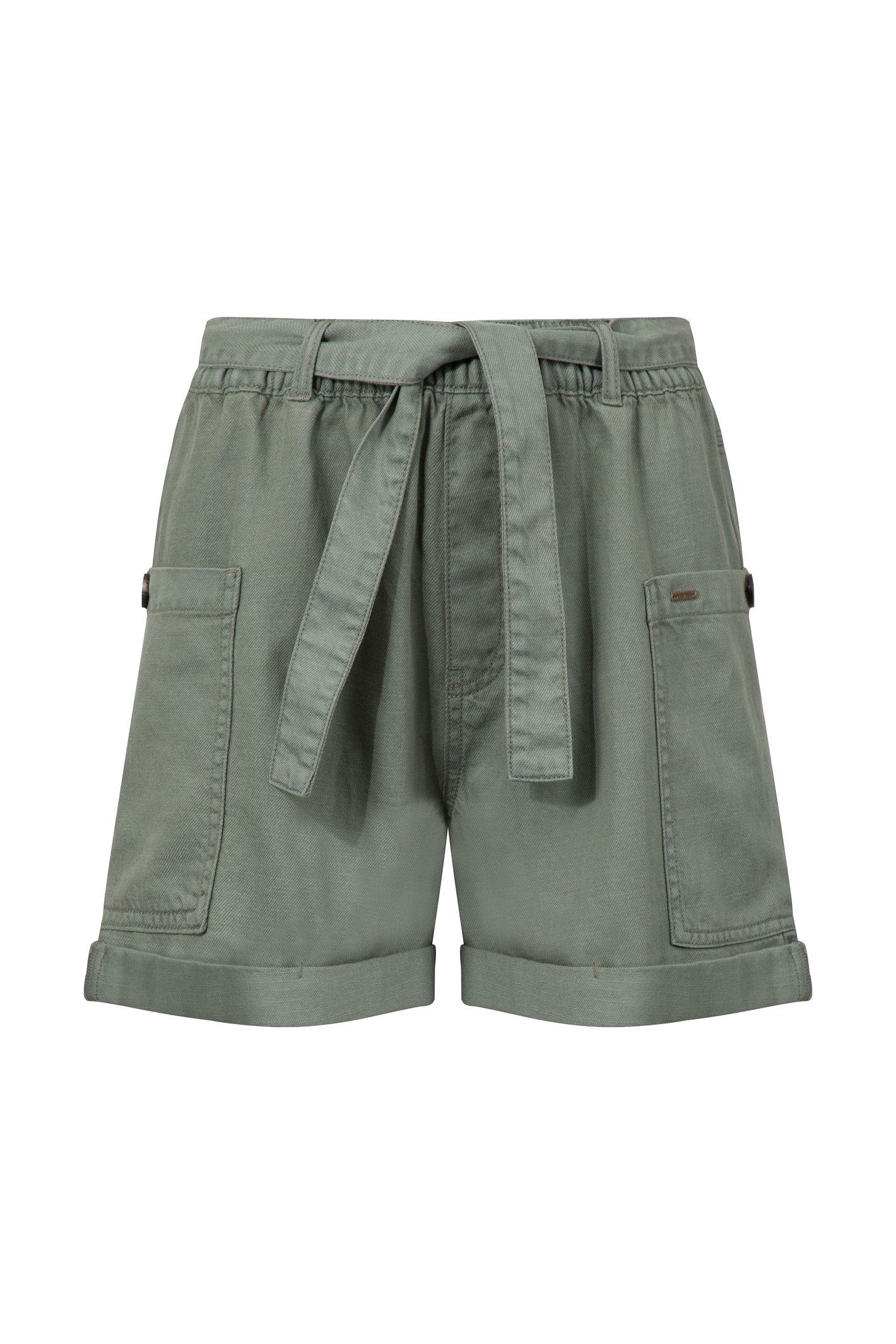 Weird Fish Cynthia Cotton Twill Shorts Woodland Sage
