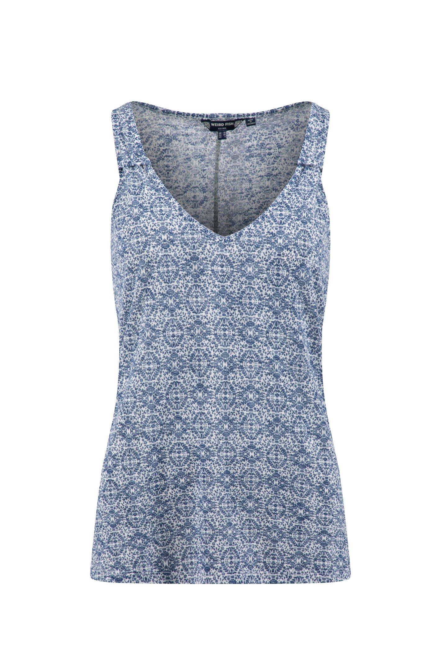 Weird Fish Aliana Burnout Vest Faded Blue