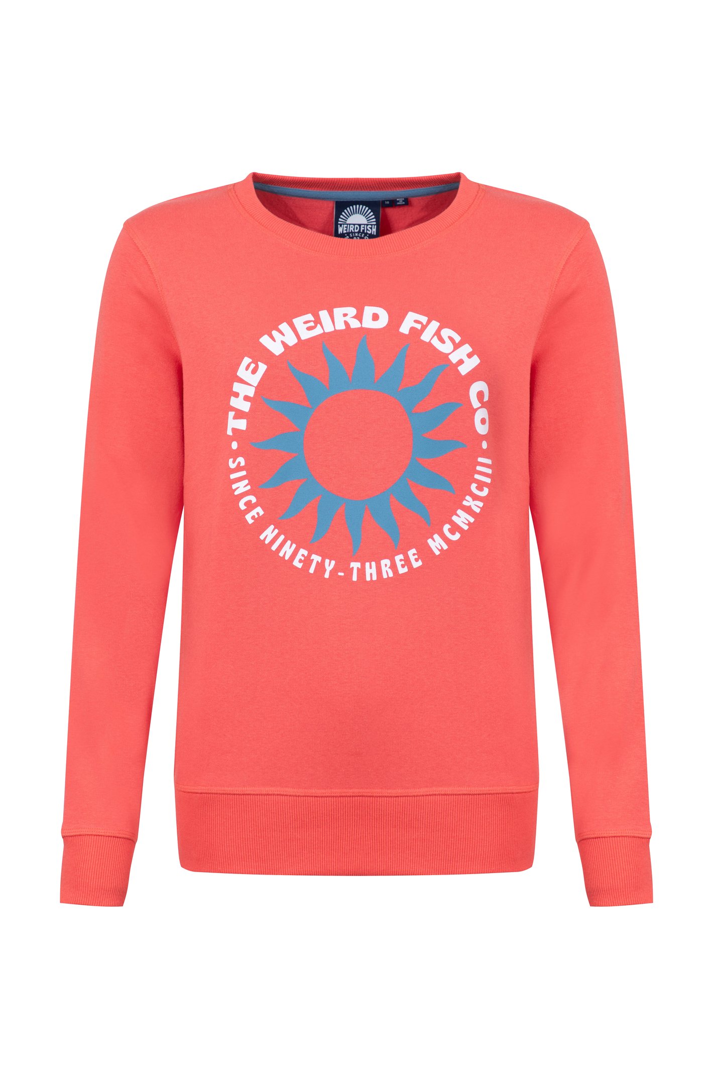 Weird Fish Aurora Graphic Crew Neck Sweatshirt Dark Coral