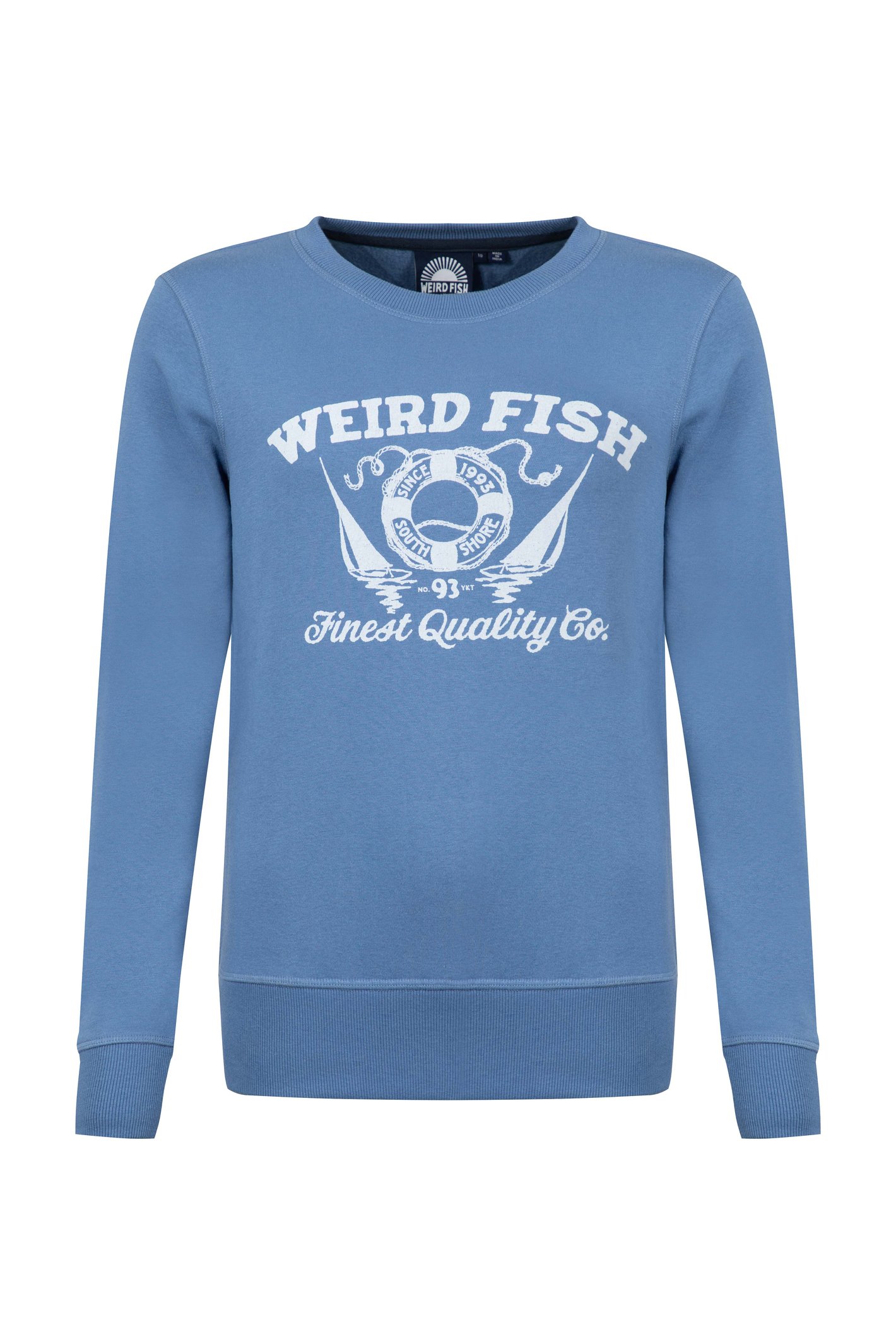 Weird Fish Aurora Graphic Crew Neck Sweatshirt Faded Blue