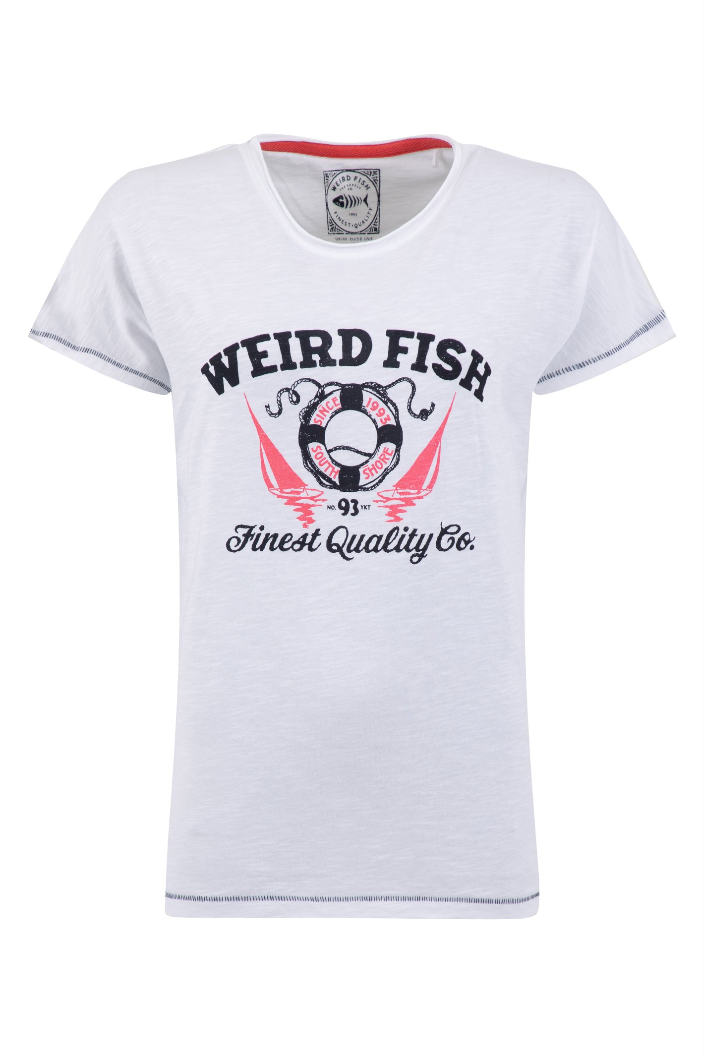 Weird Fish South Shore Front Print Graphic T-Shirt White