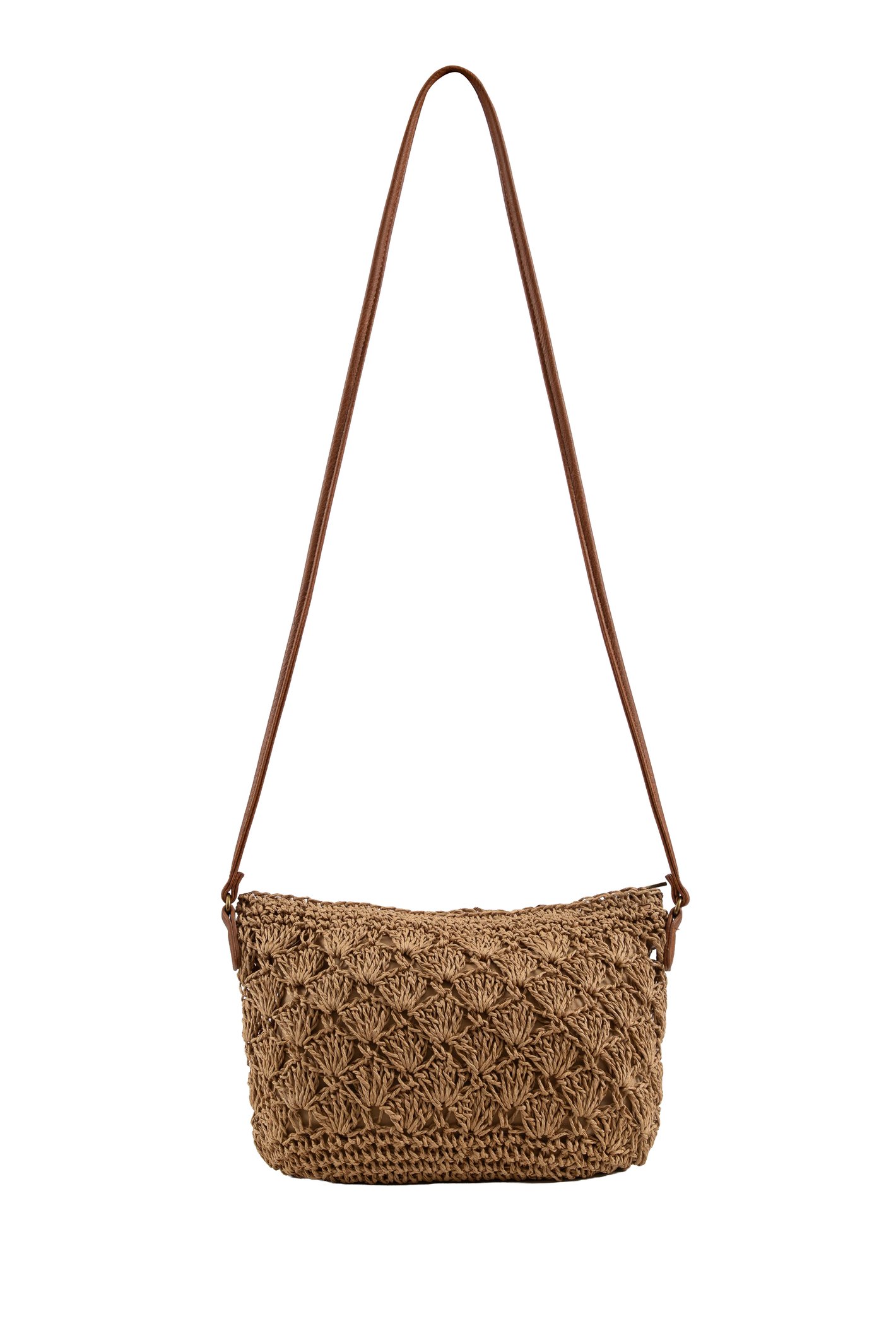Weird Fish Merritt Raffia Cross Body Bag Natural