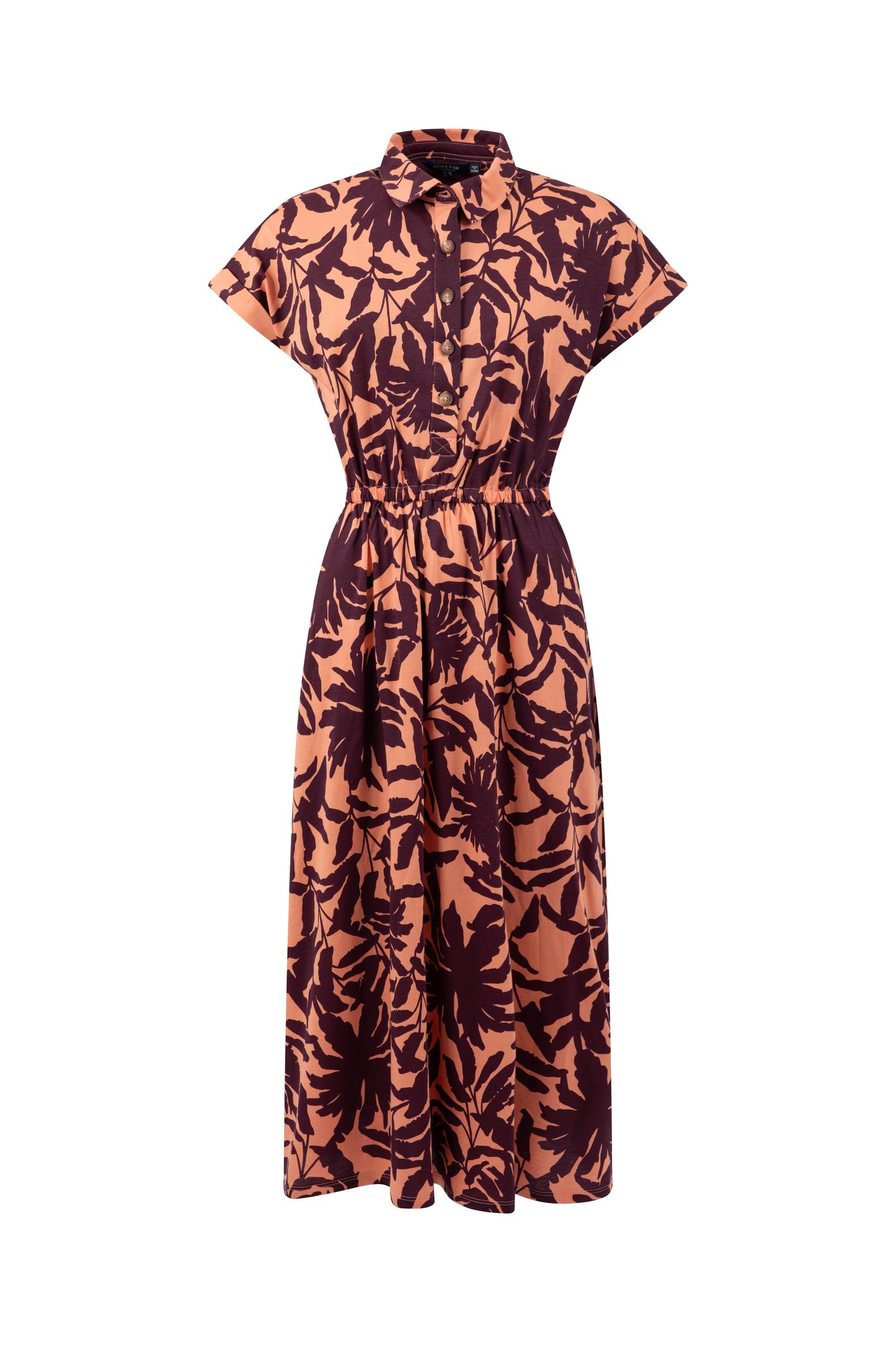 Weird Fish Artemis Printed Jersey Shift Dress Sunset