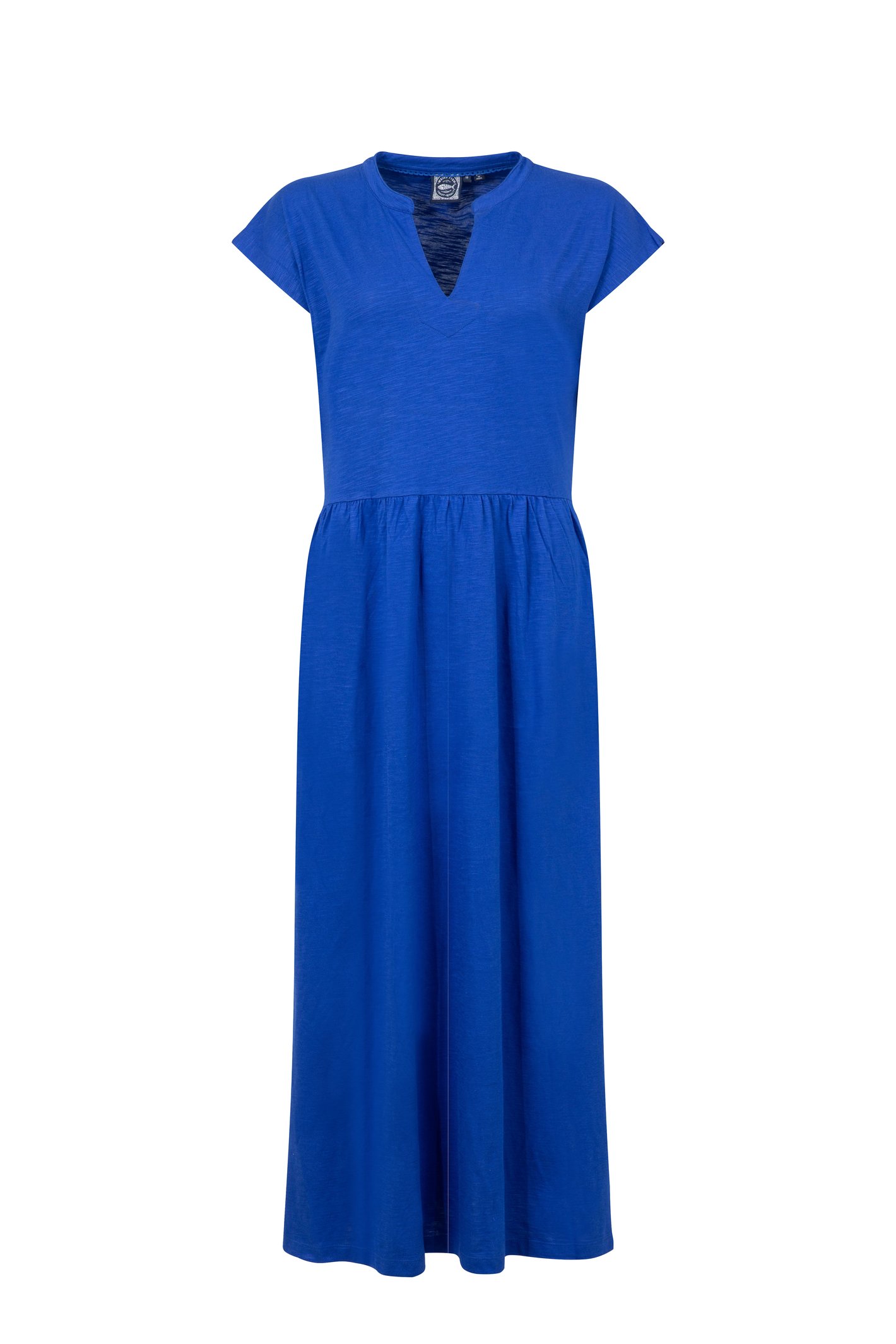 Weird Fish Reed Plain Jersey Notch Neck Maxi dress Mazarine Blue Size 16
