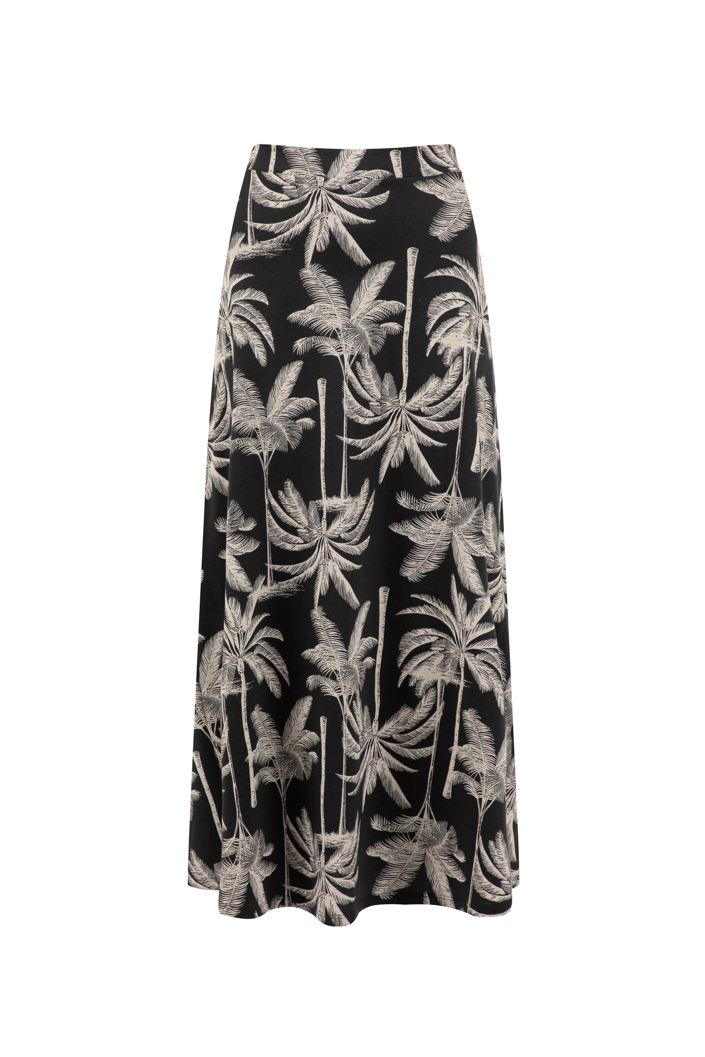 Weird Fish Eloriah Printed Jersey Midi Skirt Black Size 10