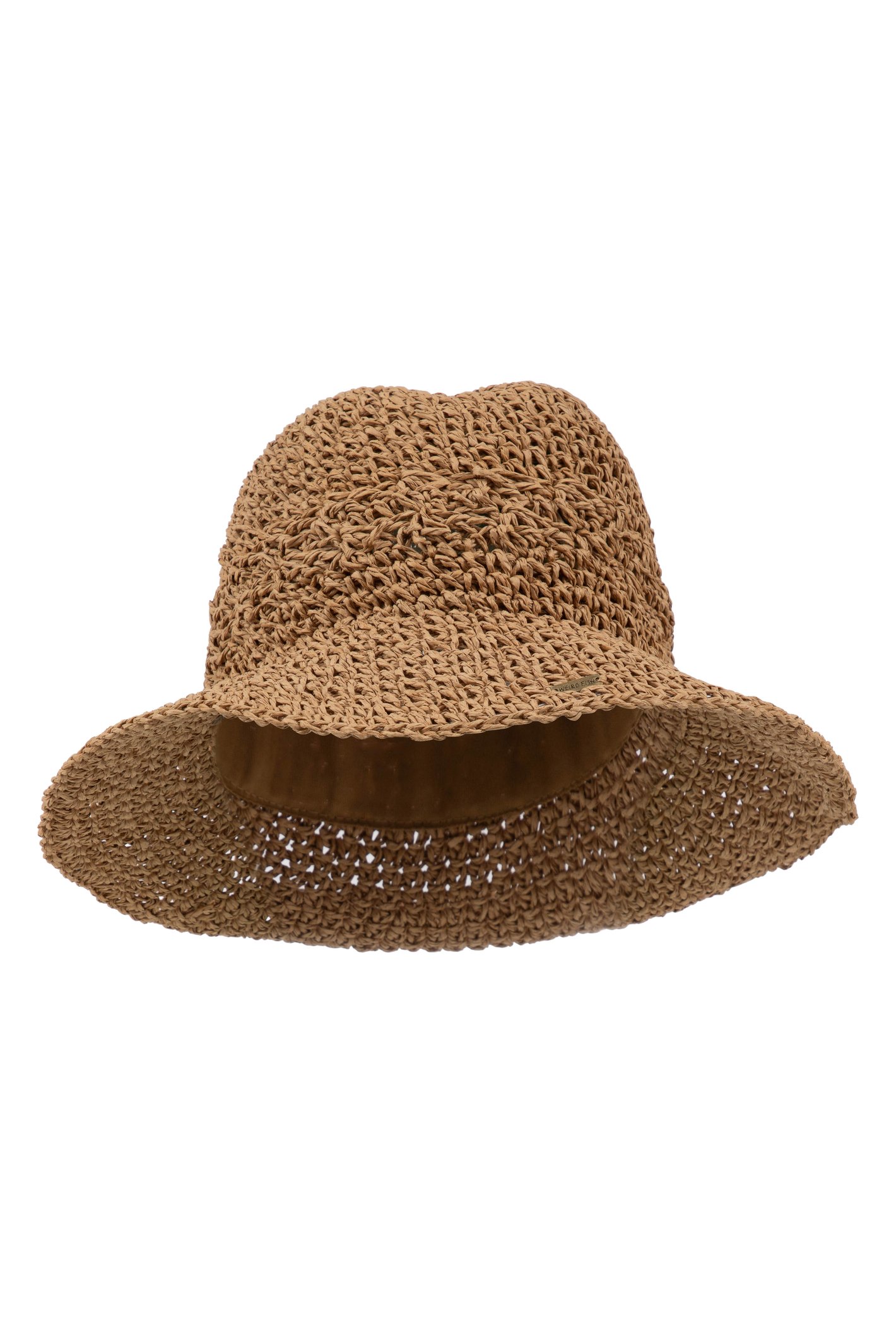 Weird Fish Myra Straw Bucket Hat Natural