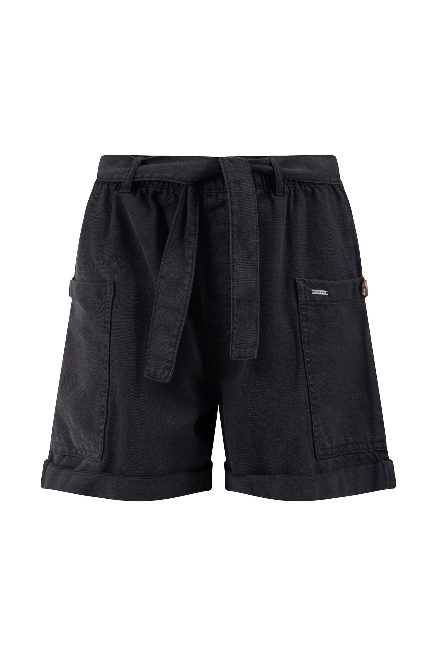 Weird Fish Cynthia Cotton Twill Shorts Midnight