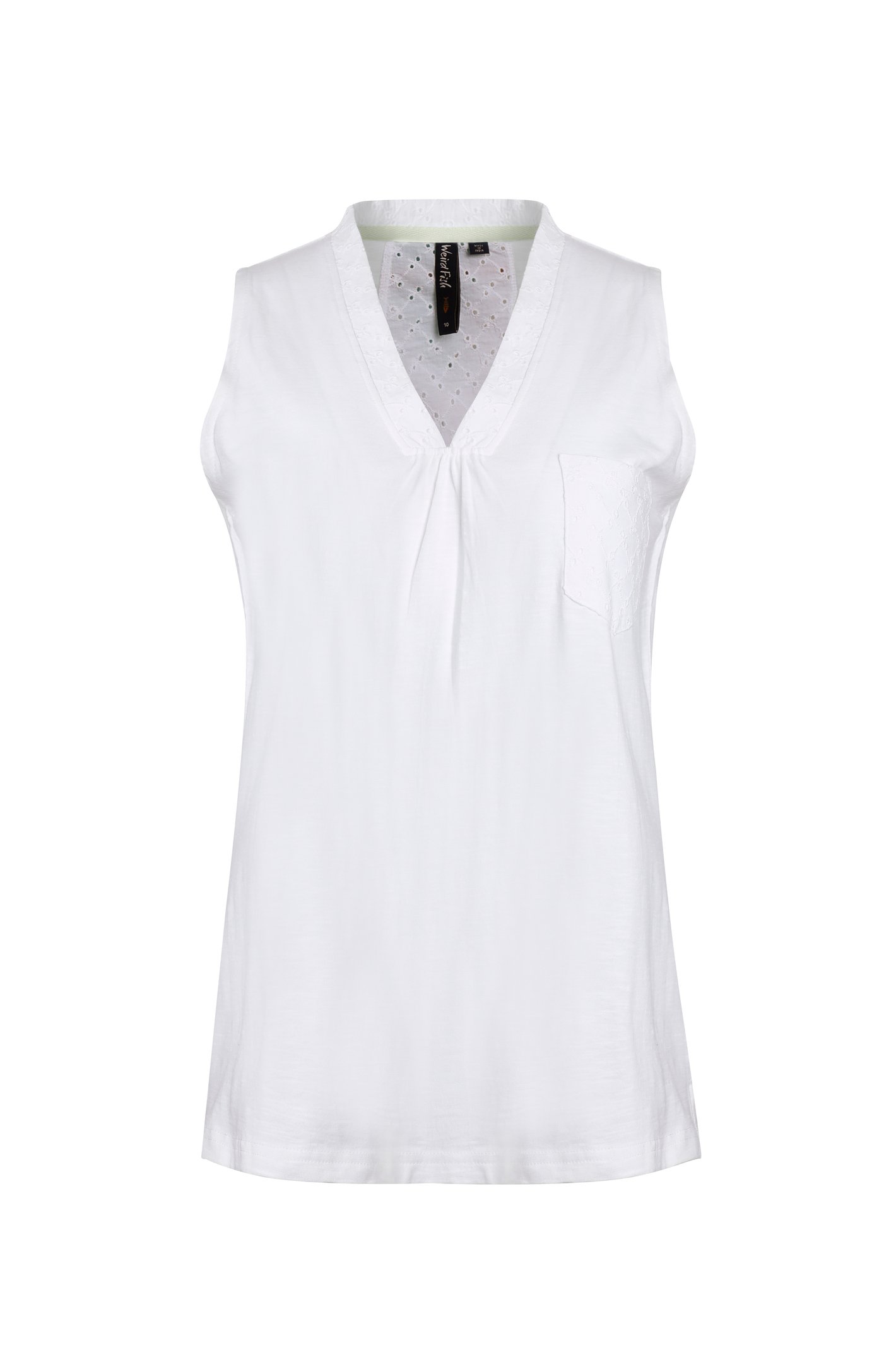 Weird Fish Elexis Broidery Pocket Vest White Size 16