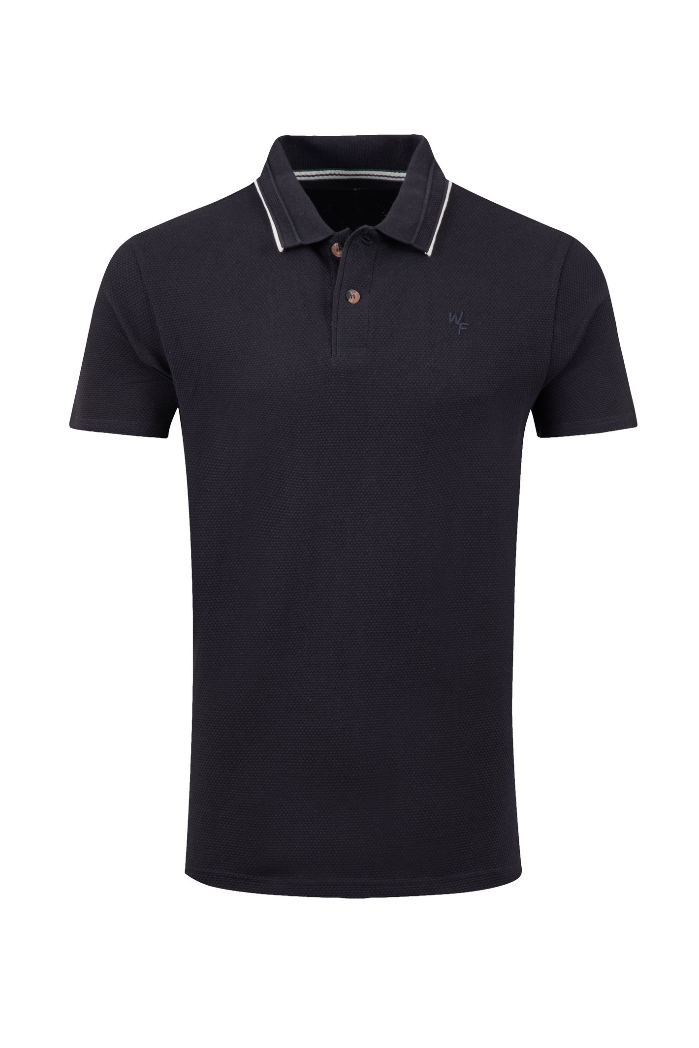 Weird Fish Powell Textured Polo Shirt Midnight