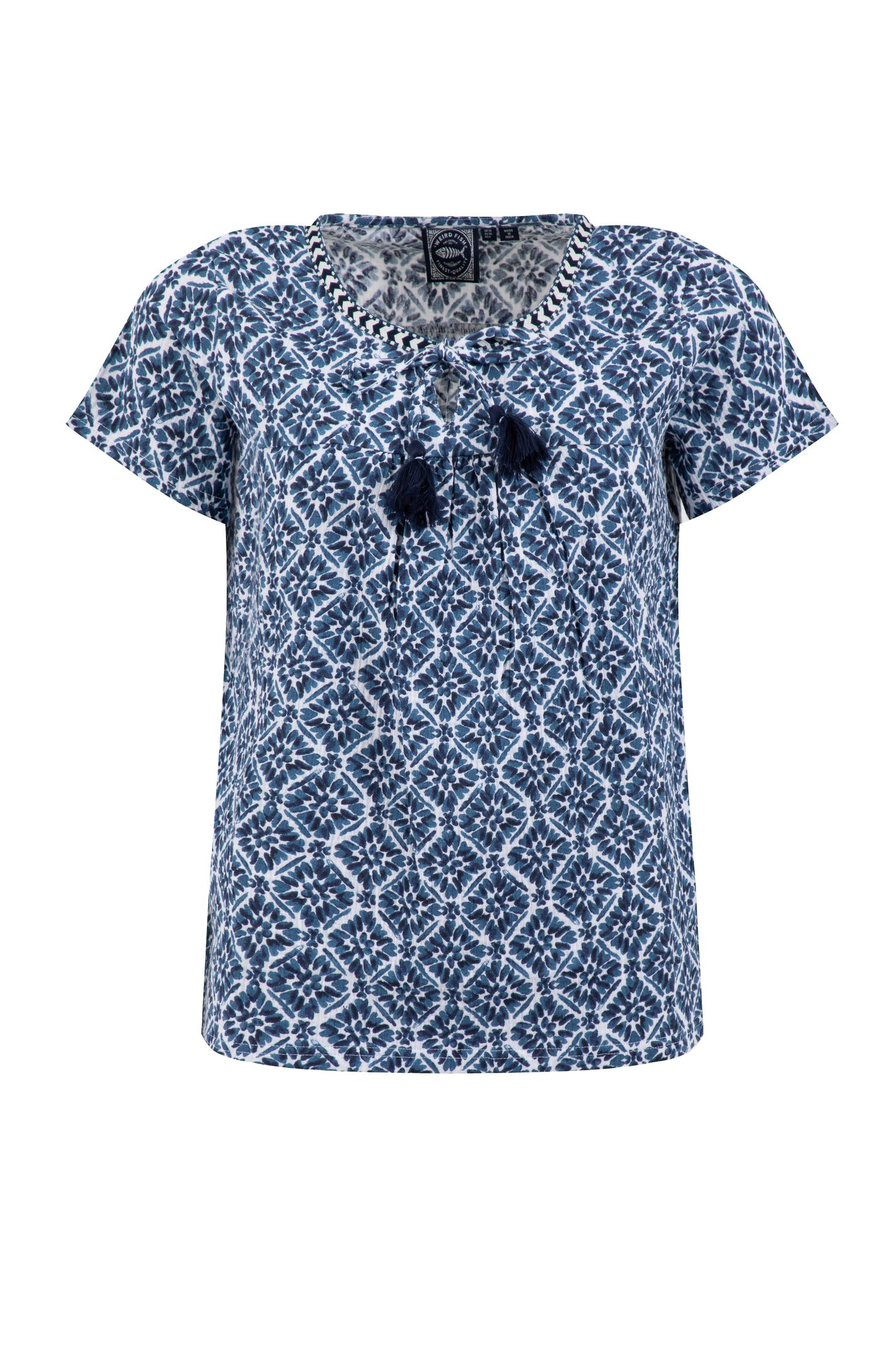 Weird Fish Sofia Printed Double Cloth Blouse Twilight