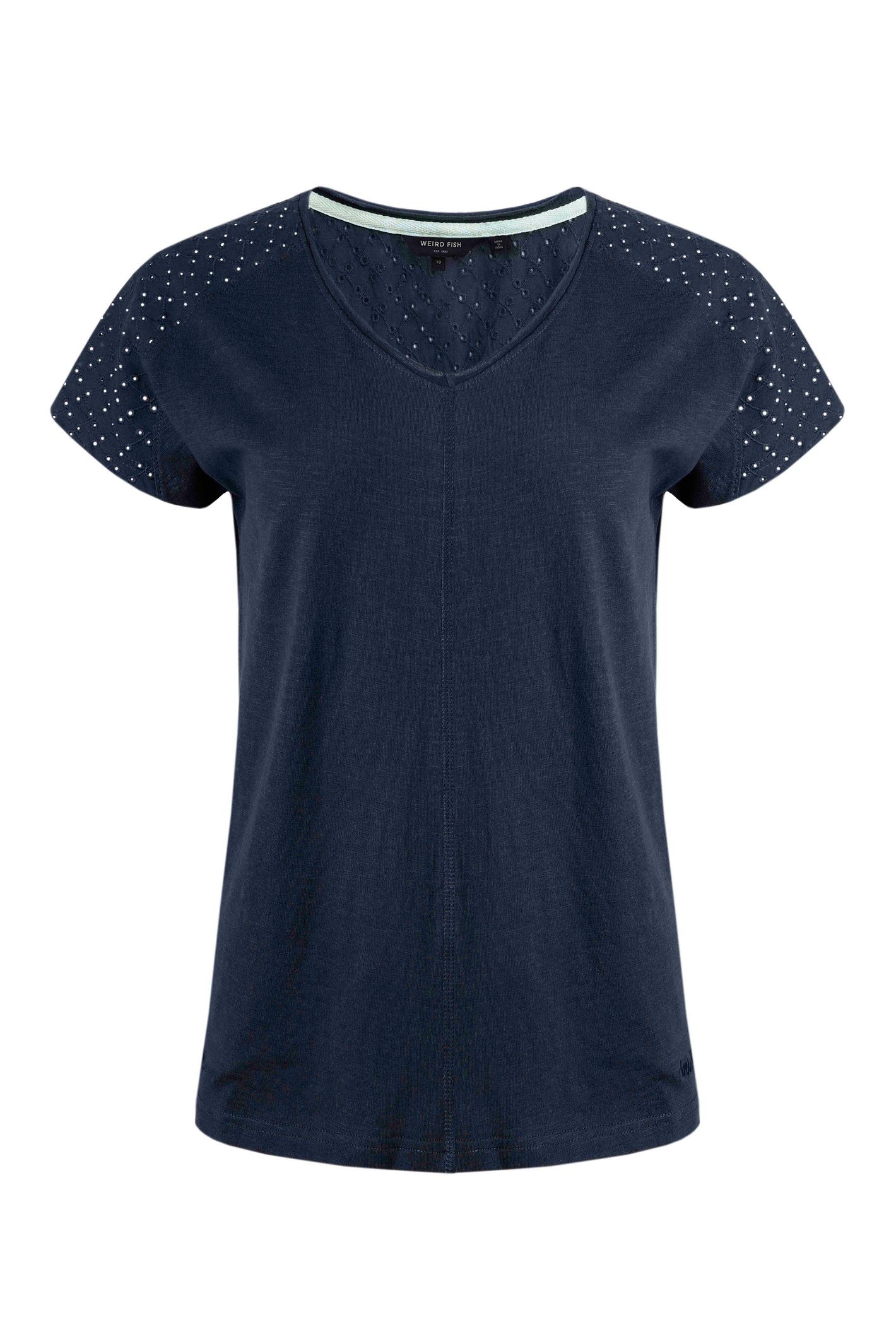 Weird Fish Pernille Cutaway T-Shirt Navy