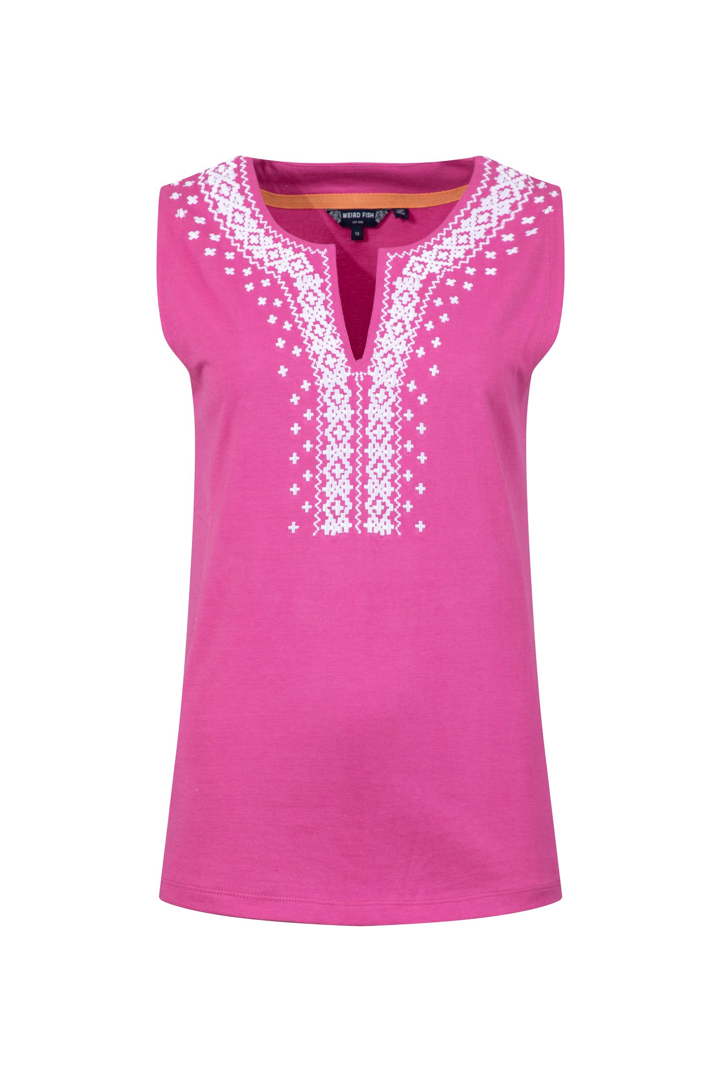 Weird Fish Tirtha Embroidered Jersey Vest Gerbera Size 16